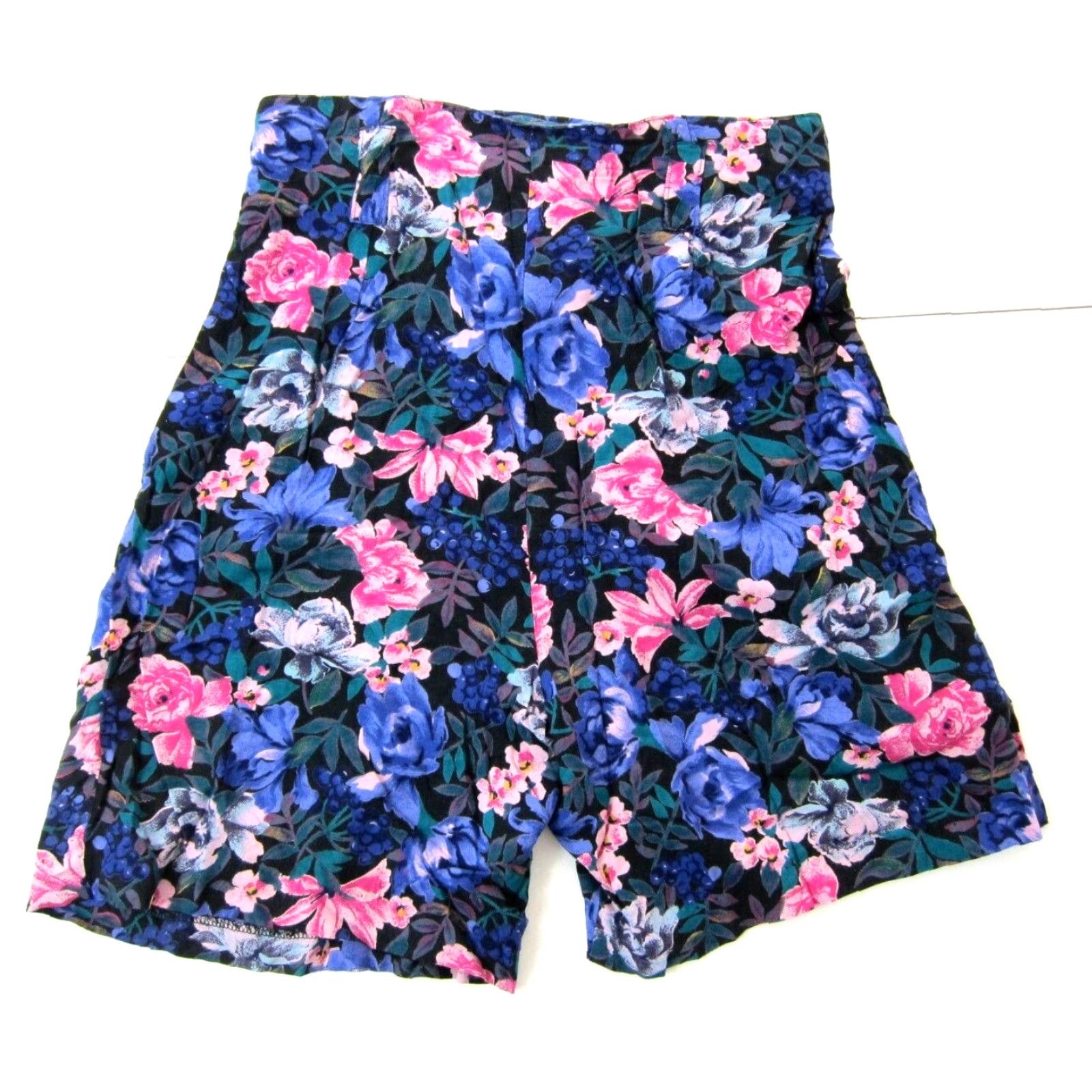 Vintage Vtg Rampage Rayon Floral High Rise Bermuda Short Women 8 Pink White Purple Pocket 44" hip 31" waist 14" rise Womens Size 30" / US 8 / IT 44 - 2 Thumbnail