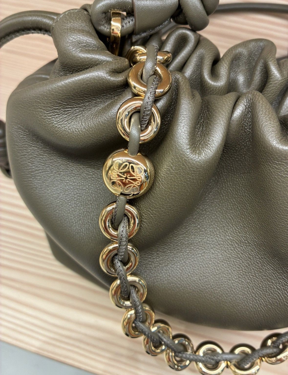 Loewe o1in1g0526 Size: OS/ Mini Flamenco Purse Bag in Khaki Green Size ONE SIZE - 10 Thumbnail