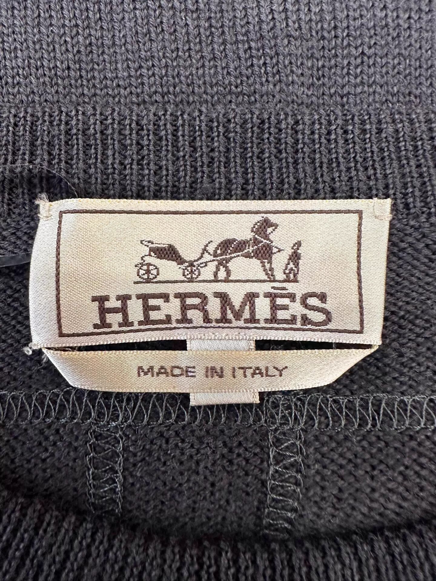 Hermes Hermes Men's Black Wool & Leather Zipper Knit Sweater L Size US L / EU 52-54 / 3 - 4 Thumbnail