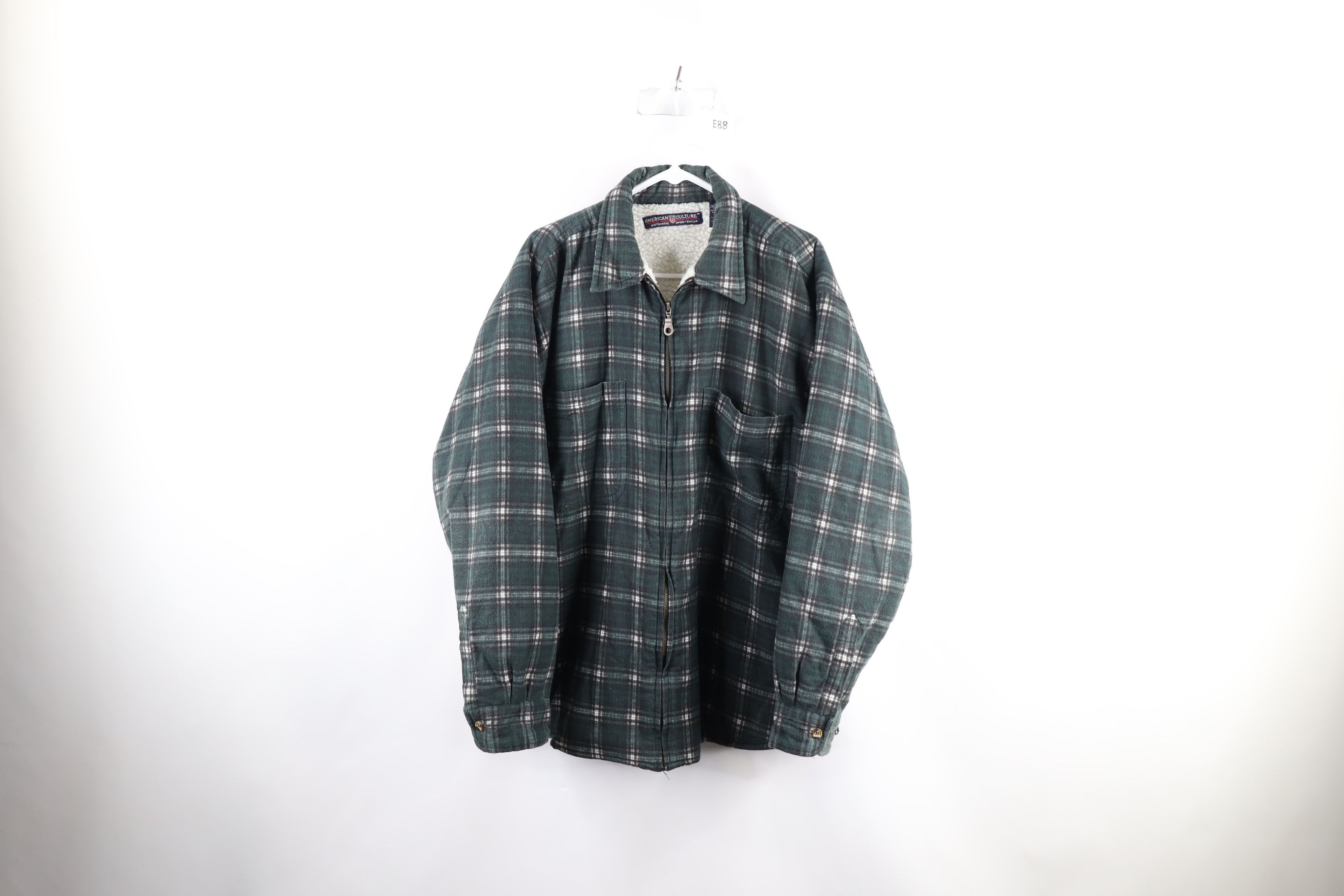 Vintage Vintage 90s Streetwear Fit Fleece Lined Flannel Jacket Plaid Size US XL / EU 56 / 4 - 1 Thumbnail
