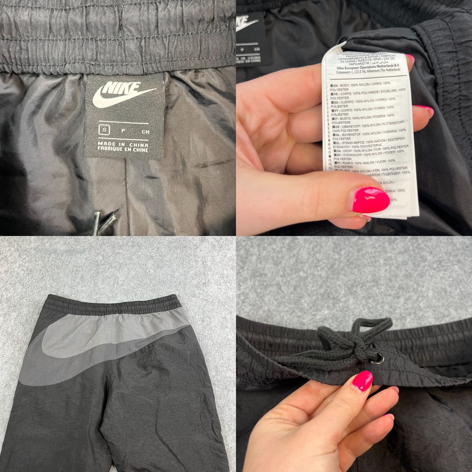Nike Nike Mens Track Pants Shell Sweat Joggers S Black Tapered Swoosh Logo Size US 29 - 8 Thumbnail