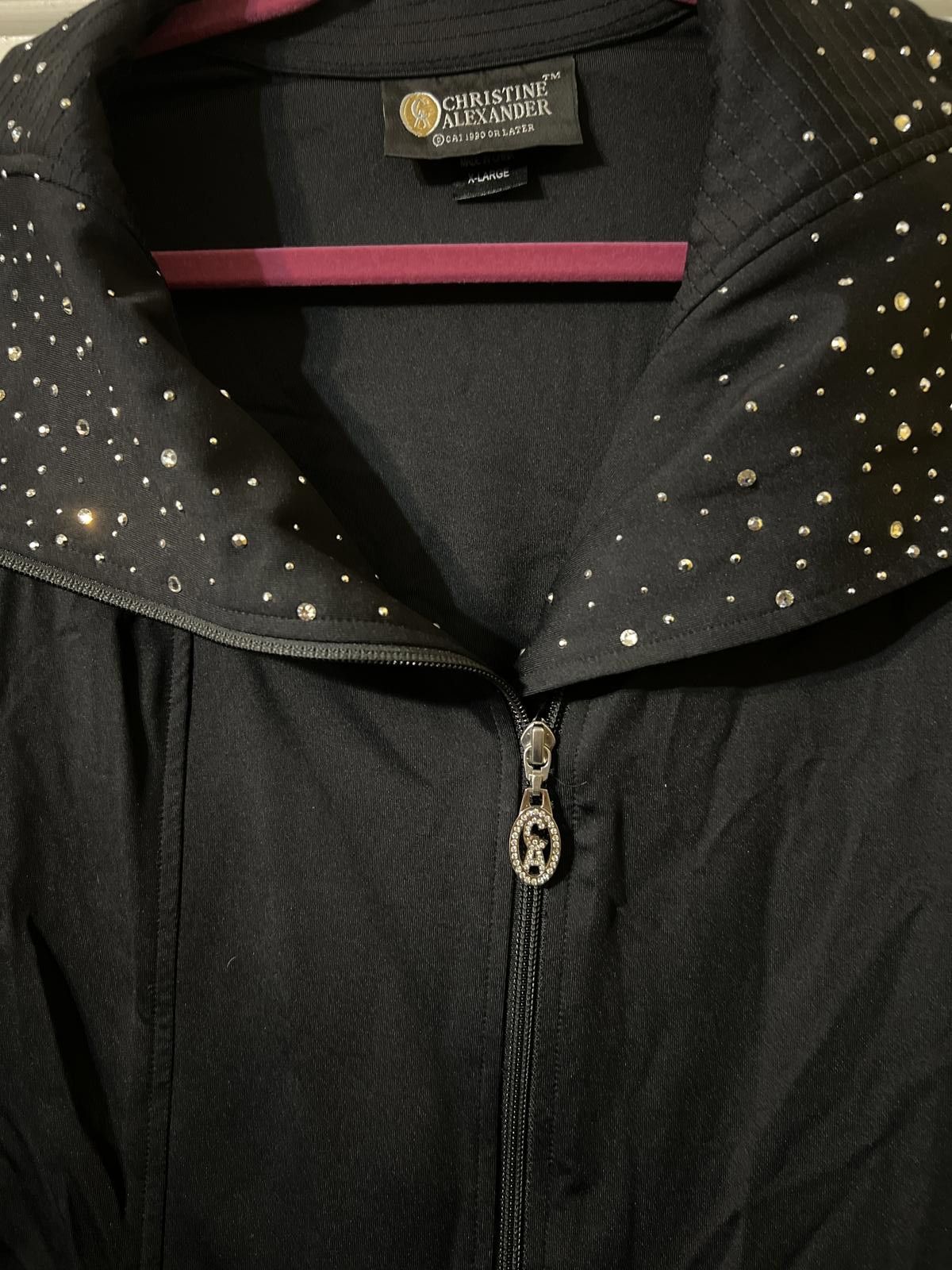 Other Christine Alexander Black Women's Jacket Stoned Collar XL Size XL / US 12-14 / IT 48-50 - 4 Thumbnail