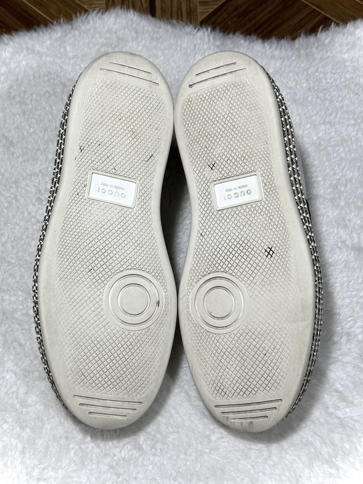 Gucci Gucci Ace Sneakers Crystal White Leather Studded US 6.5 Size US 7 / IT 37 - 10 Thumbnail