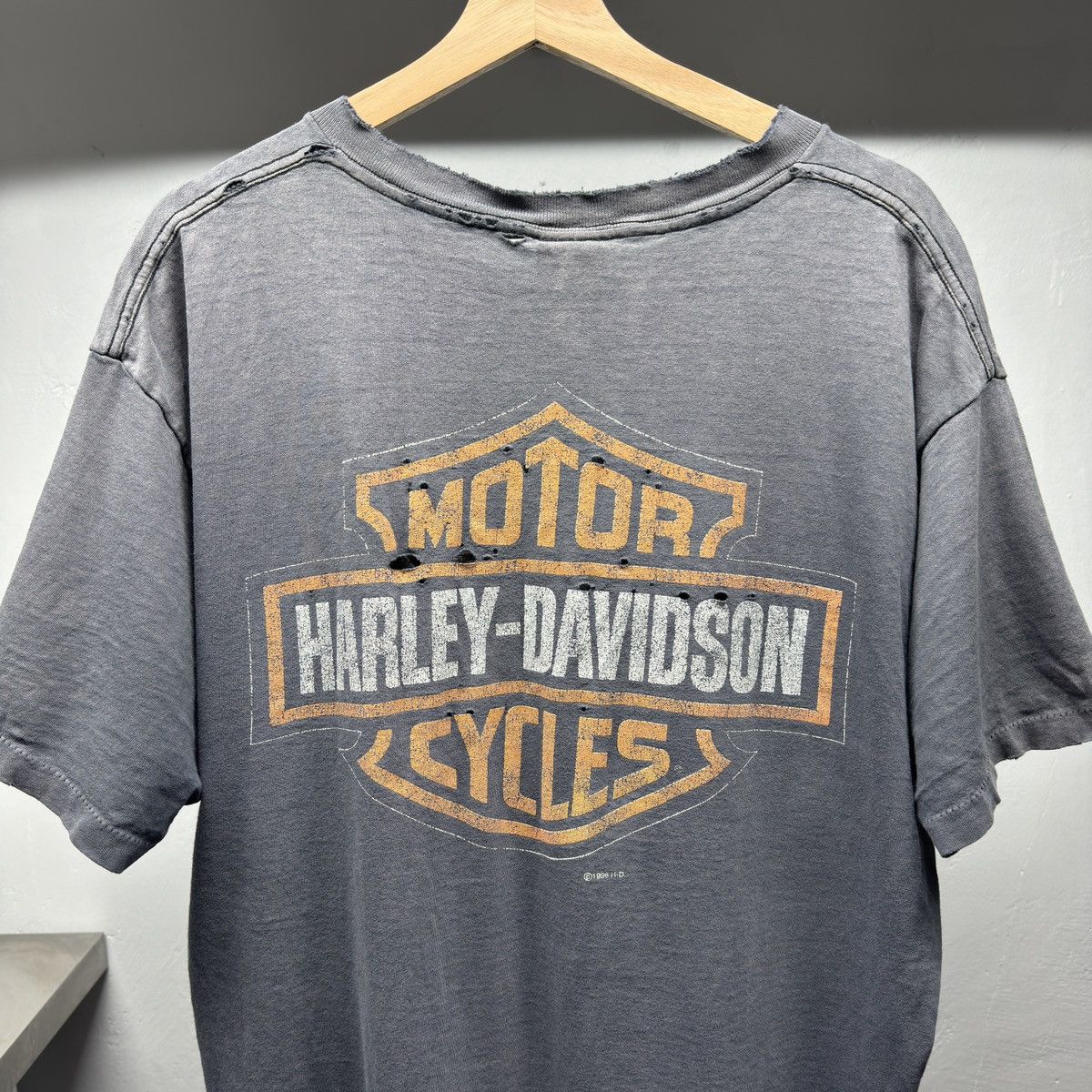 Harley Davidson Thrashed Faded Distressed Harley Shirt ERD Grunge WCC Band Size US XL / EU 56 / 4 - 7 Thumbnail
