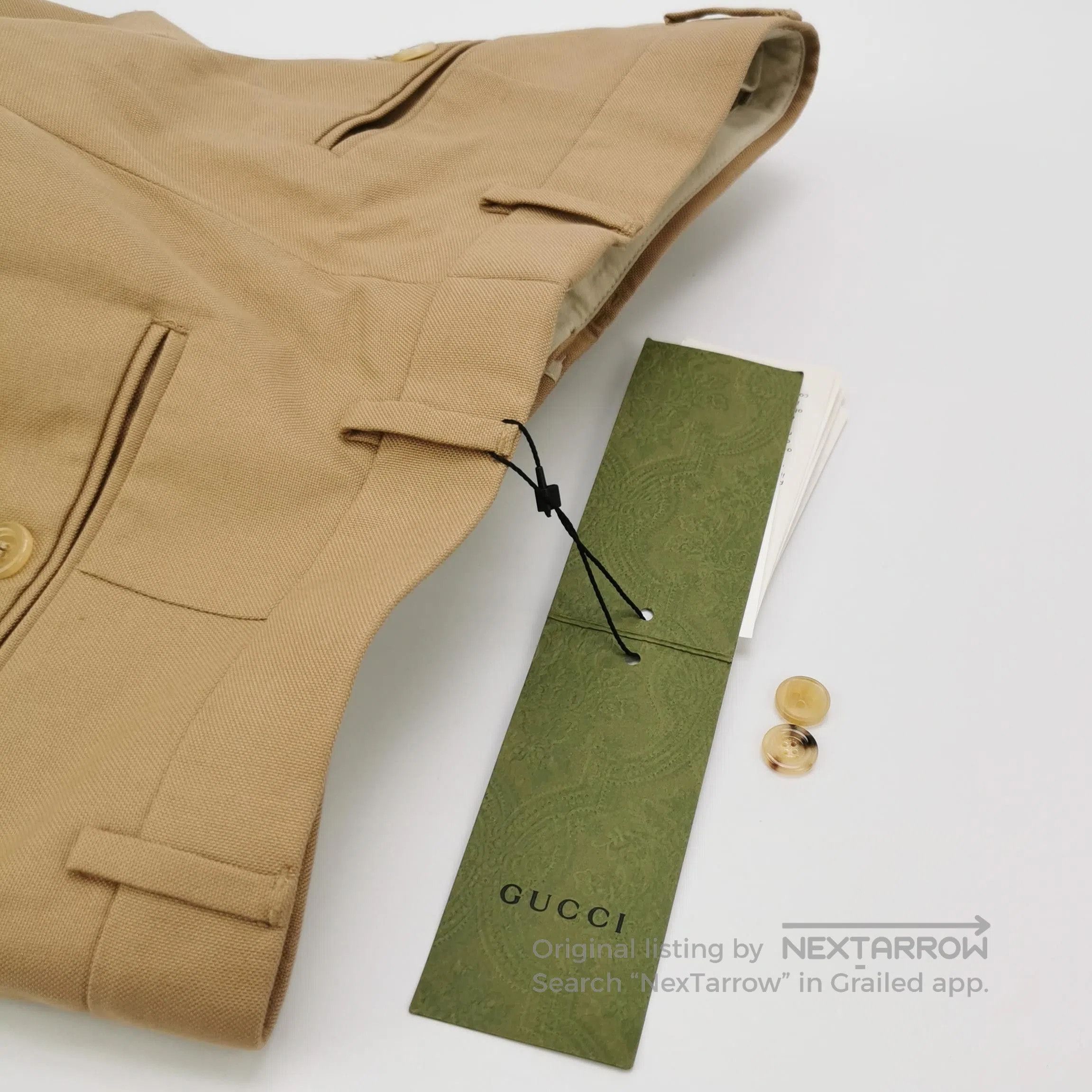 Gucci Gucci Beige Logo Waistband Tailored Pants M. Size US 30 / EU 46 - 1 Thumbnail