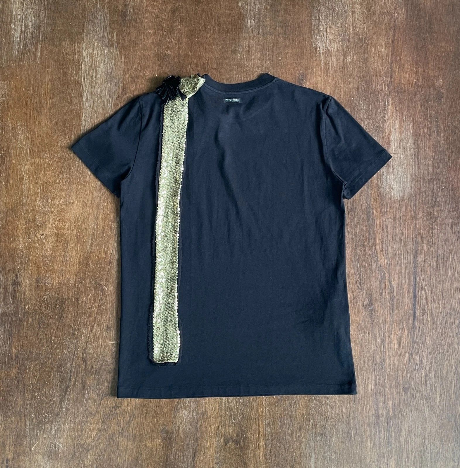 Miu Miu Miu Miu Bow Silk Logo Tee Size US S / EU 44-46 / 1 - 6 Thumbnail