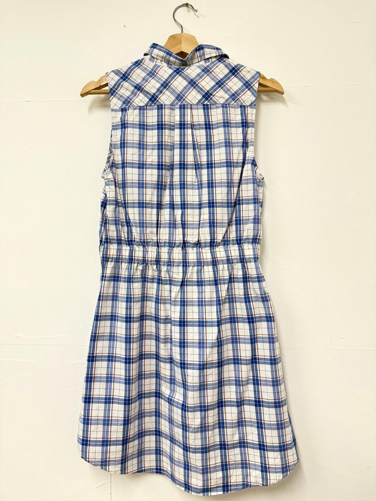 Jack Wills Jack Wills Sleeveless Blue and White Plaid Dress with Hood Size S / US 4 / IT 40 - 3 Thumbnail