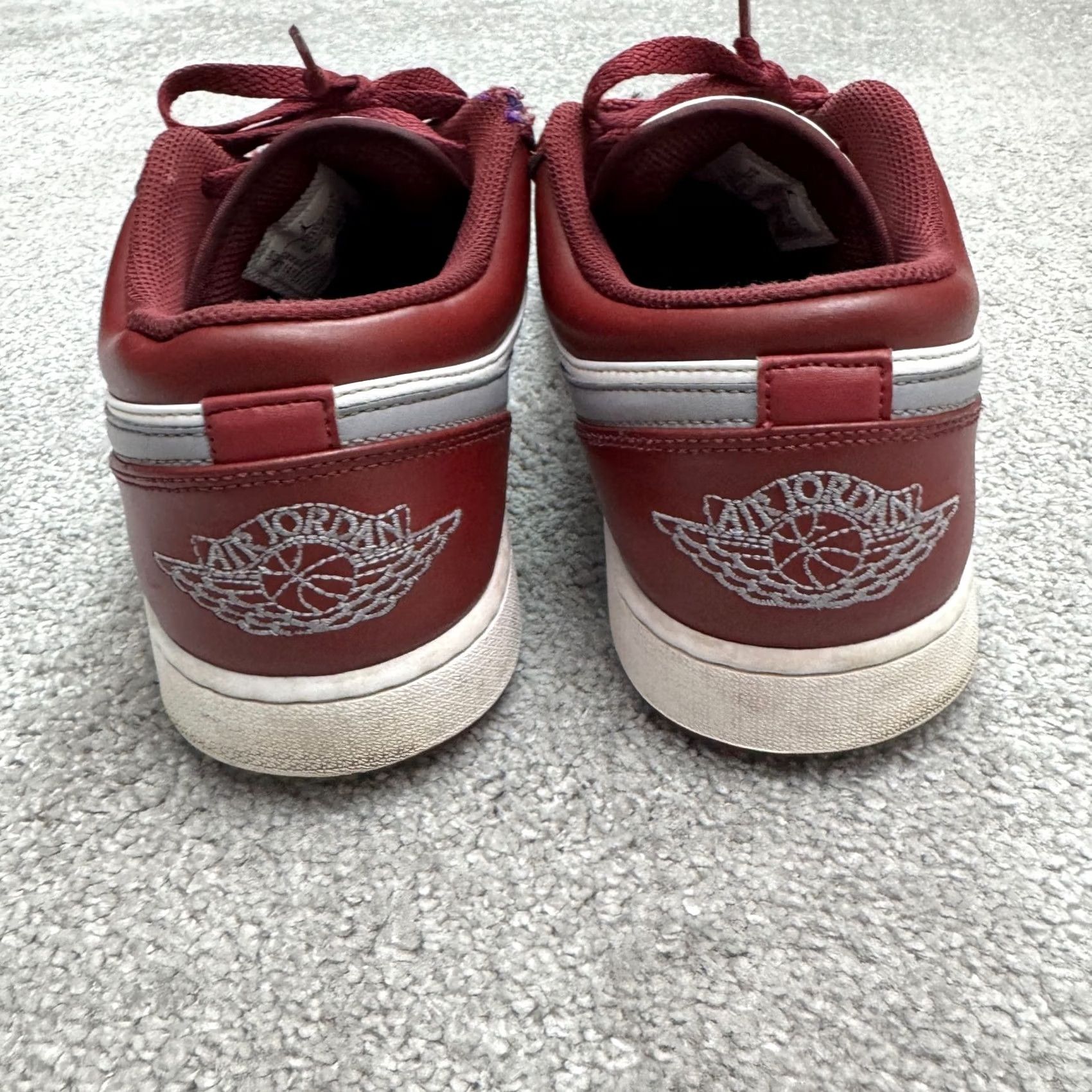 Nike Nike Air Jordan 1 Low Bordeaux White Cherrywood Red Cement Gray Sneakers Mens 12 Size US 12 / EU 45 - 7 Thumbnail