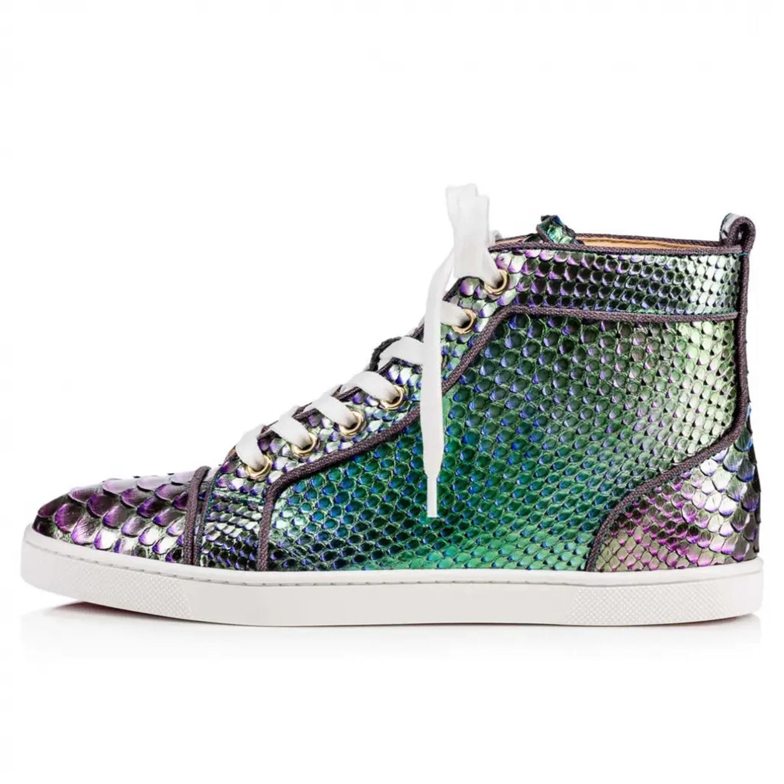 Christian Louboutin Bip Bip Orlato Flat Python Snakeskin High Top Sneaker 41 Size US 11 / IT 41 - 3 Thumbnail