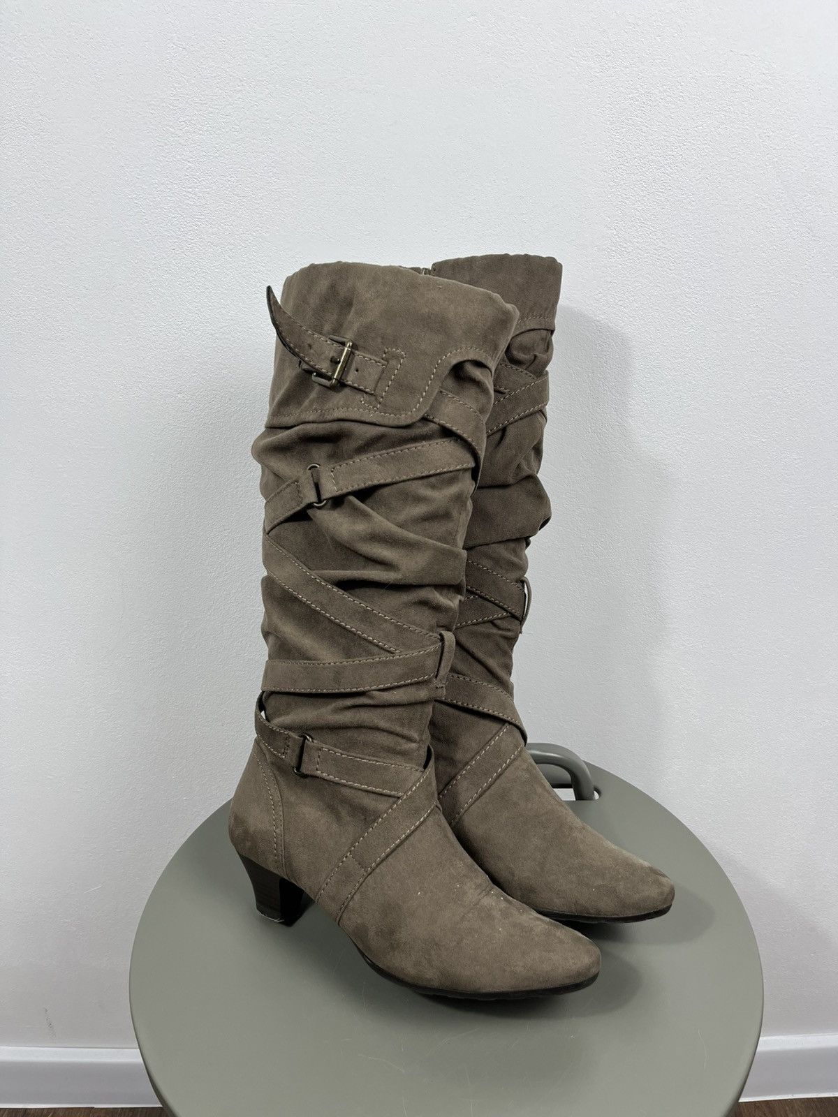 Other Women Knee High Buckle Boots Faux Suede Warm Lined EU 38 Size US 7 / IT 37 - 1 Thumbnail