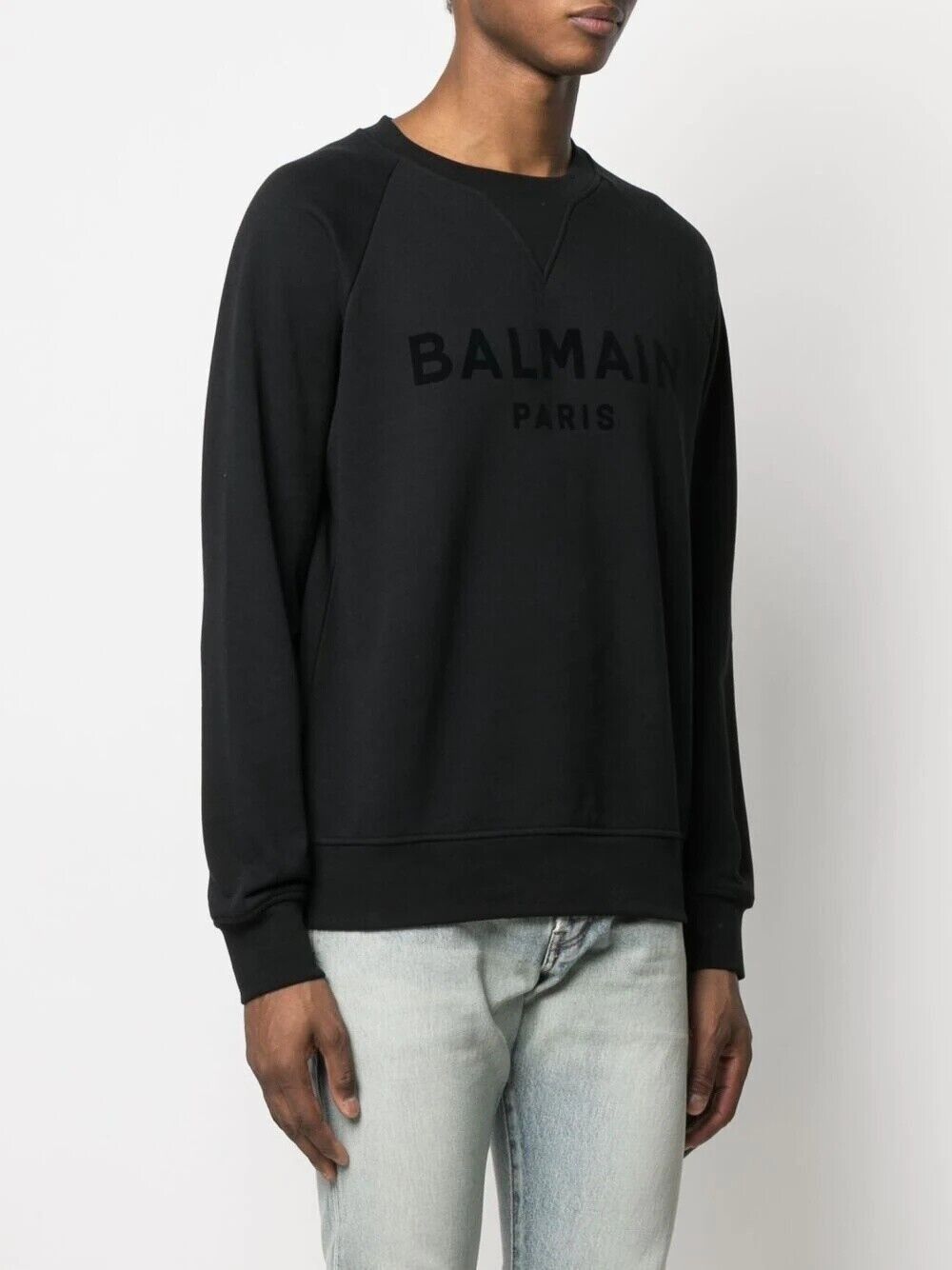 Balmain Original Balmain Men Logo Print Cotton Jumper Size L B036 Size US M / EU 48-50 / 2 - 1 Thumbnail
