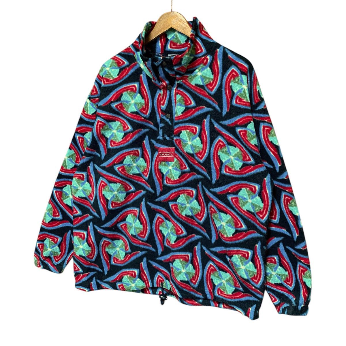 Japanese Brand × O'Neill × Vintage 💥90s ONIELL FLEECE SNAP BUTTON SWETAER OVERPRINT Size US L / EU 52-54 / 3 - 2 Thumbnail