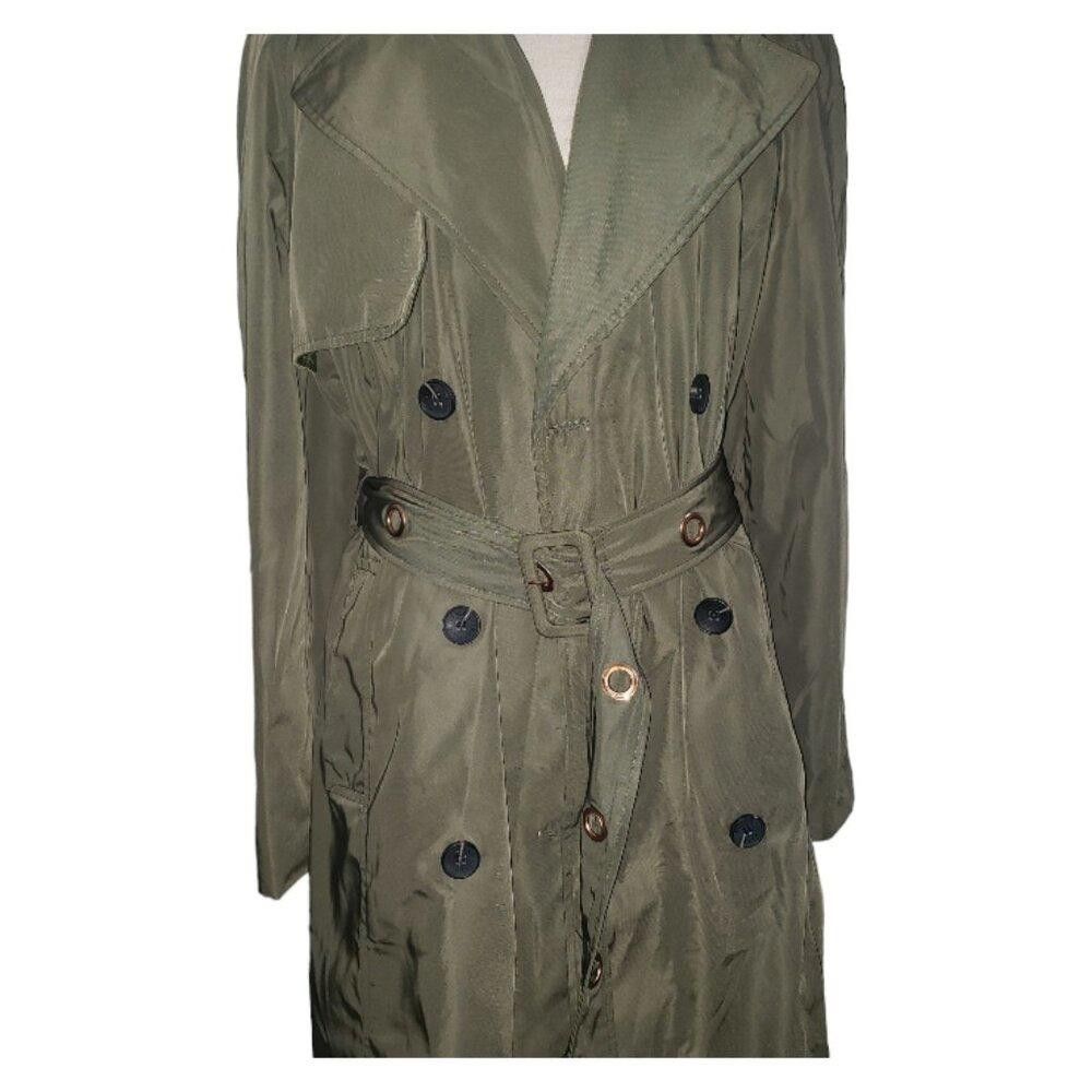 Designer CT1729 Avec Les Filles Army Green Metallic Lined Trench M Size M / US 6-8 / IT 42-44 - 4 Thumbnail