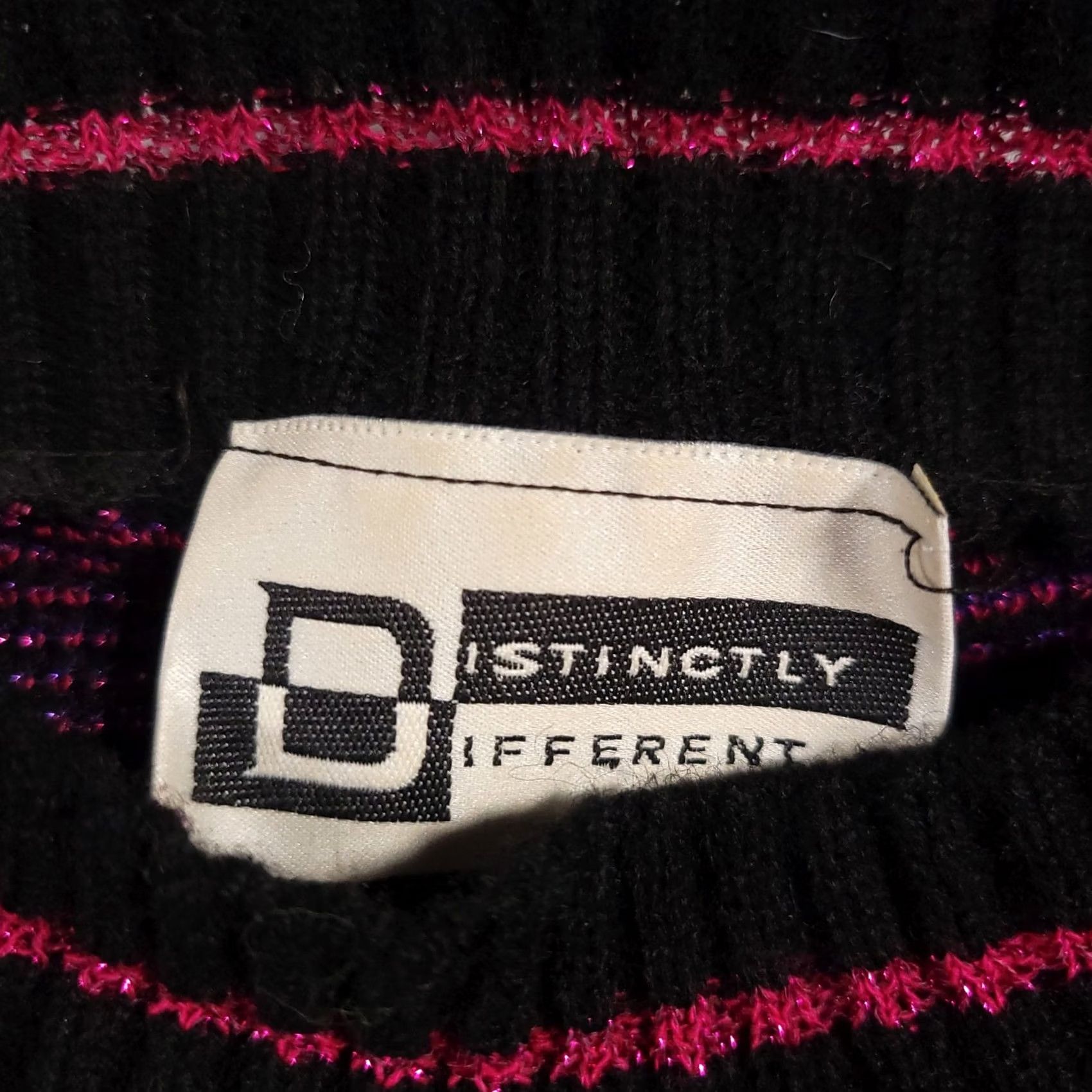 Vintage VINTAGE Distinctly Different Sweater Womens 22W Pink 80s Acrylic Pullover Geometric Glitter Crew Neck Size 3XL / US 20-22 - 6 Thumbnail