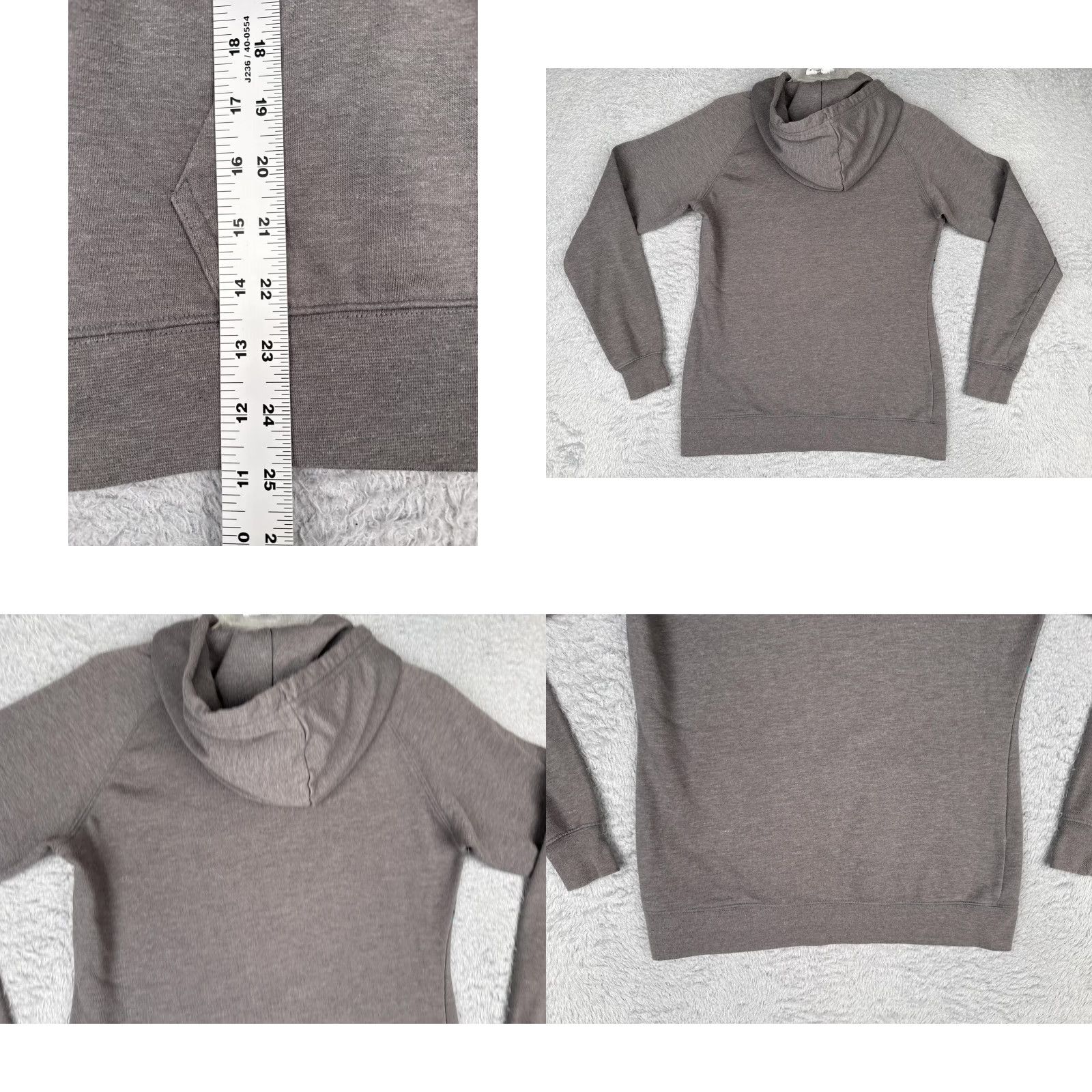 The North Face The North Face Hoodie Womens Small Gray Teal Logo Pullover Fleece Sweatshirt Size S / US 4 / IT 40 - 9 Thumbnail