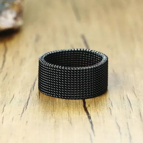 Jewelry STAINLESS STEEL BLACK RING Size ONE SIZE - 5 Thumbnail