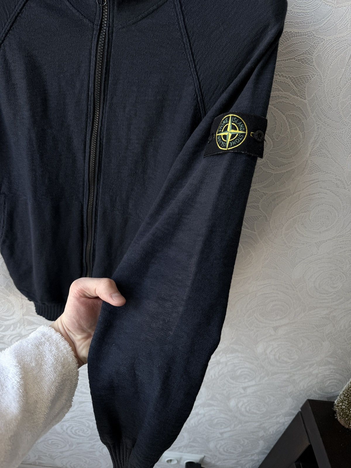 Stone Island Stone Island Knitted Zip Up Hoodie Navy Blue Knitwear Rare Size US L / EU 52-54 / 3 - 13 Thumbnail