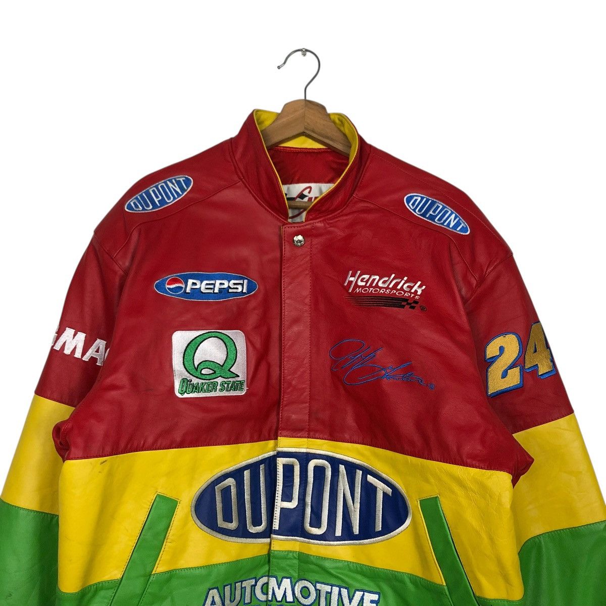 Jimi Hendrix 🔥VINTAGE GENUINE LEATHER JACKET BOMBER DUPONT HENDRIK USA Size US L / EU 52-54 / 3 - 5 Thumbnail