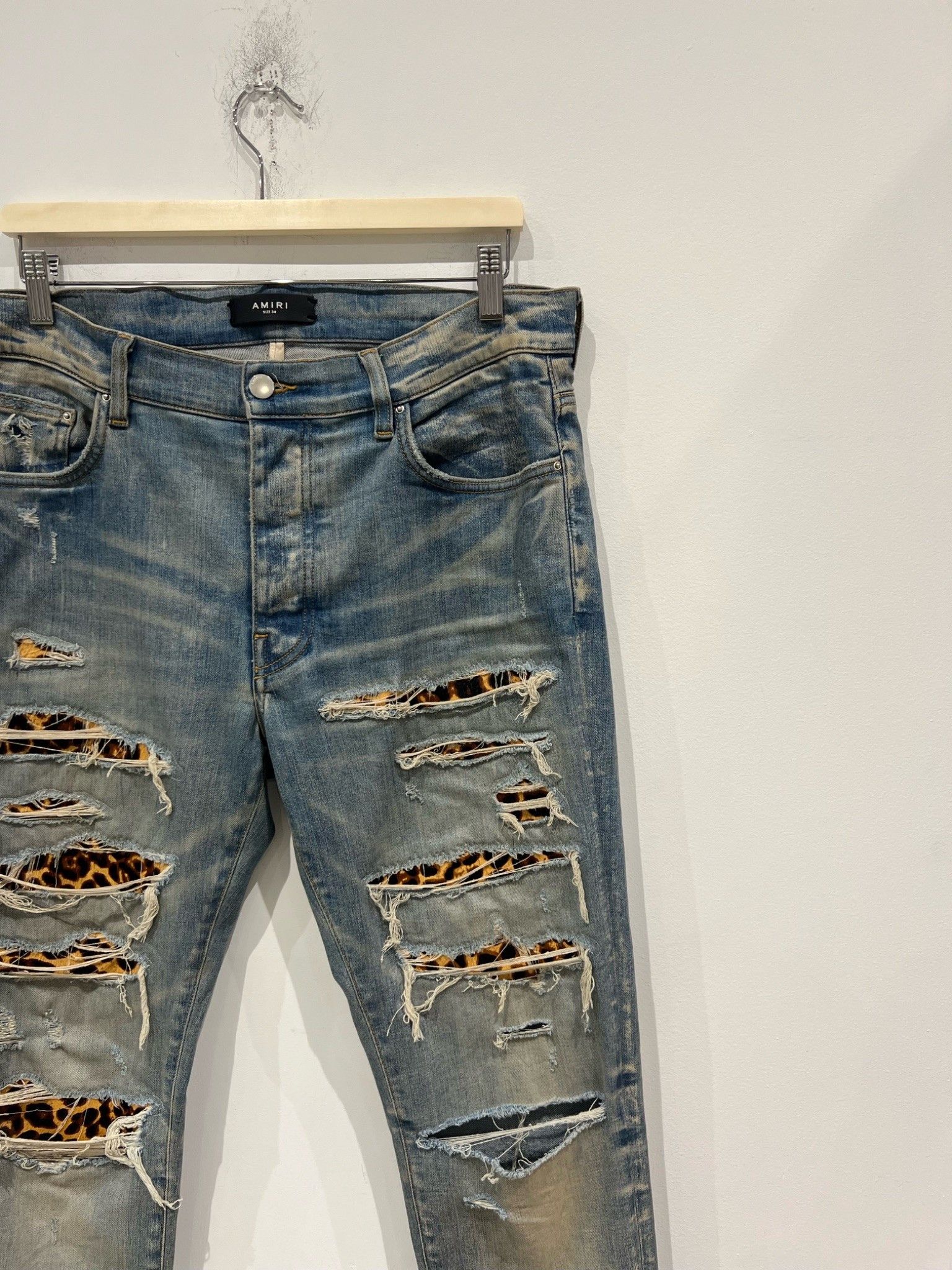Amiri Amiri MA Leopard Thrasher Clay Indigo Jeans Size US 34 / EU 50 - 2 Thumbnail