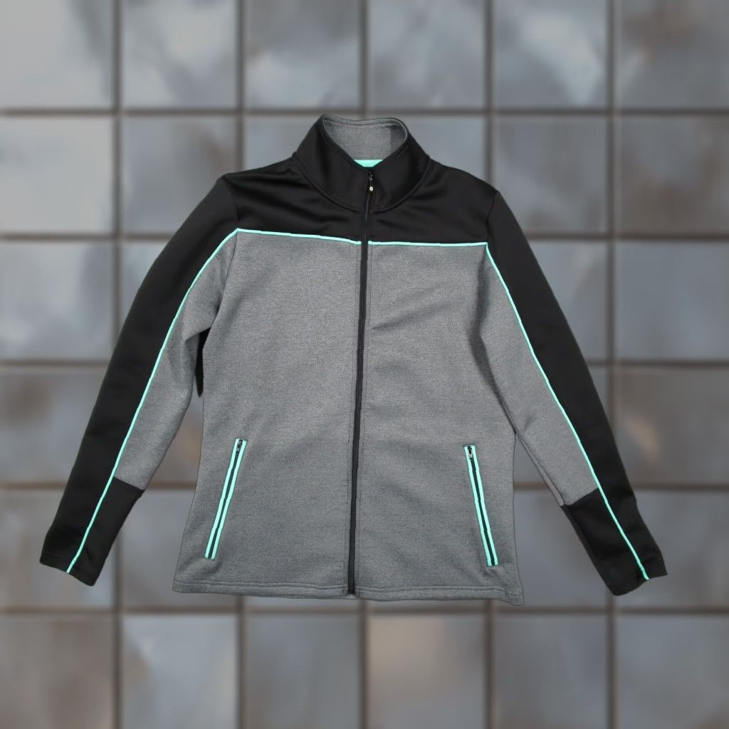 Footjoy FootJoy Jacket Womens M Gray Full Zip Performance Fleece Golf - Zip Pockets - Polyester / Spandex Short Sleeve Classic Sports City Outdoor Size M / US 6-8 / IT 42-44 - 1 Thumbnail