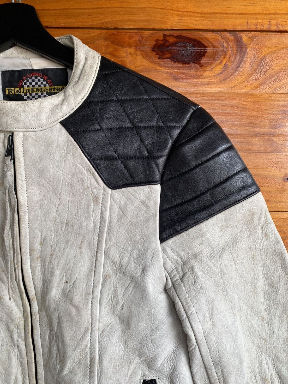 Vintage Rich Master Y2 Leather Motorcycle Cream Black Café Racer Size US S / EU 44-46 / 1 - 9 Thumbnail