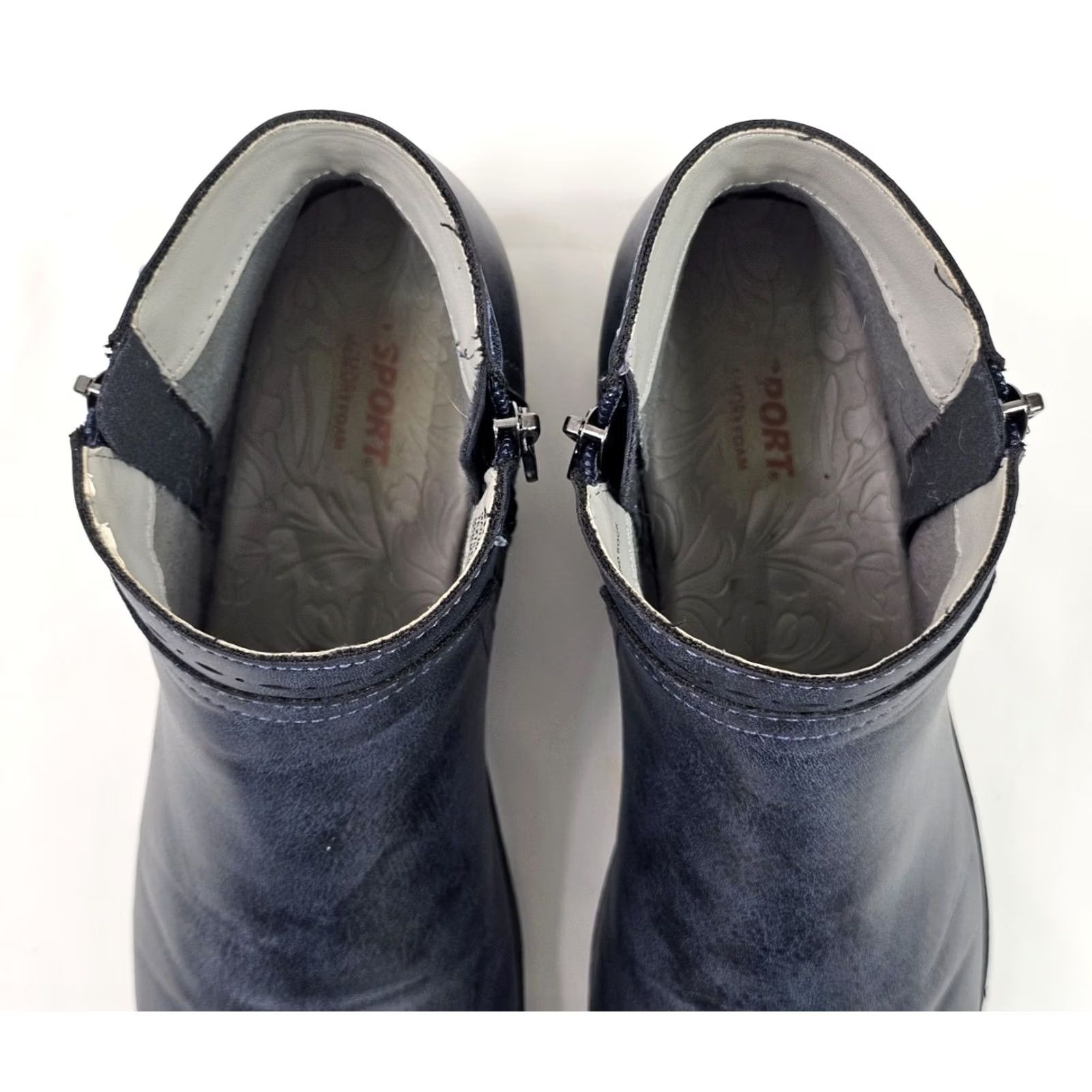 Vintage JSport by Jambu Jenna Ankle Boots Women 8M Blue Vegan Leather Side Zip Casual Bootie Size US 8 / IT 38 - 6 Thumbnail