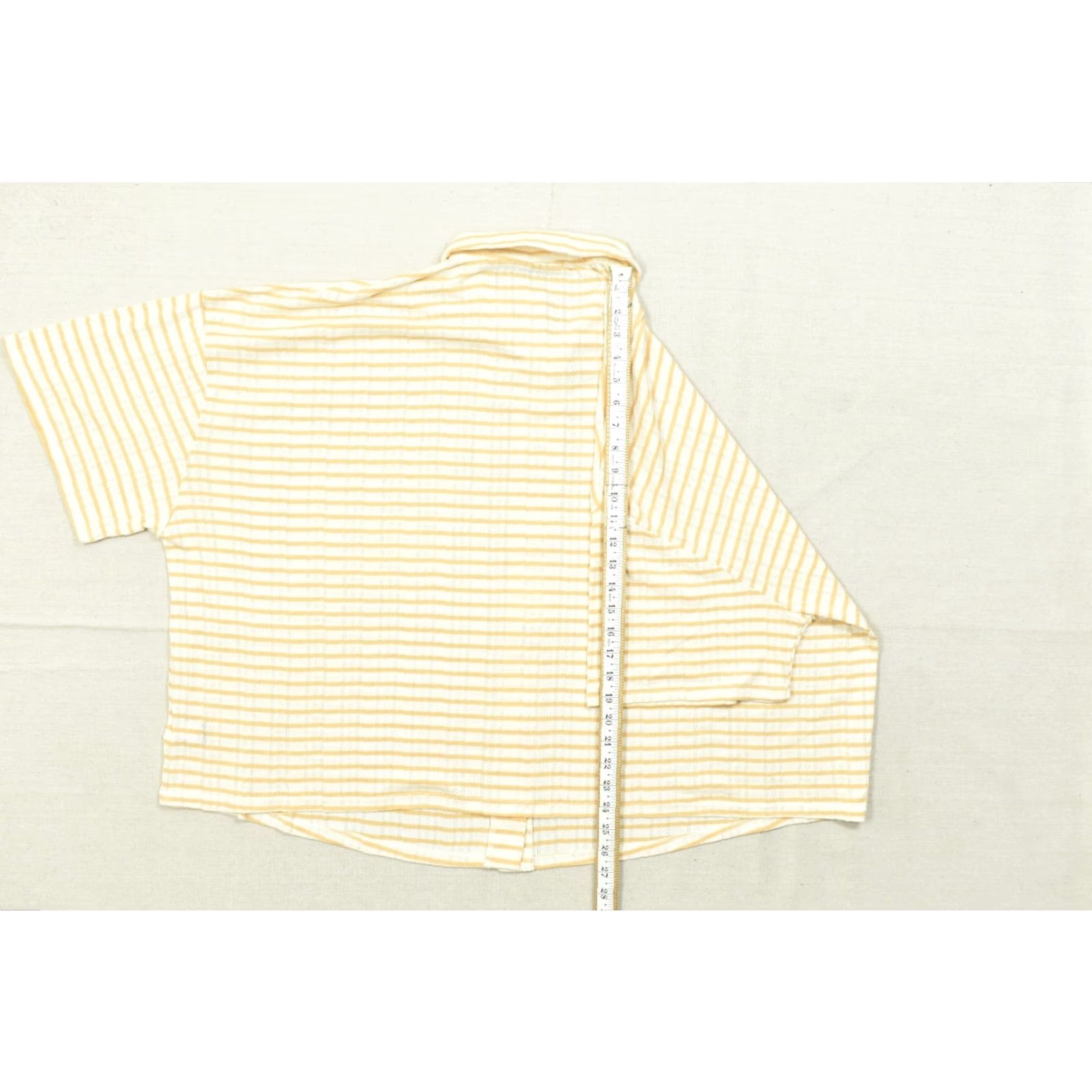 Torrid Torrid Shirt Button-Up Orange White Striped Pointelle Knit Short Sleeve Collared Button-Up Shirt Women Size 5 Plus Regular Spring Summer Casual Size S / US 4 / IT 40 - 5 Thumbnail