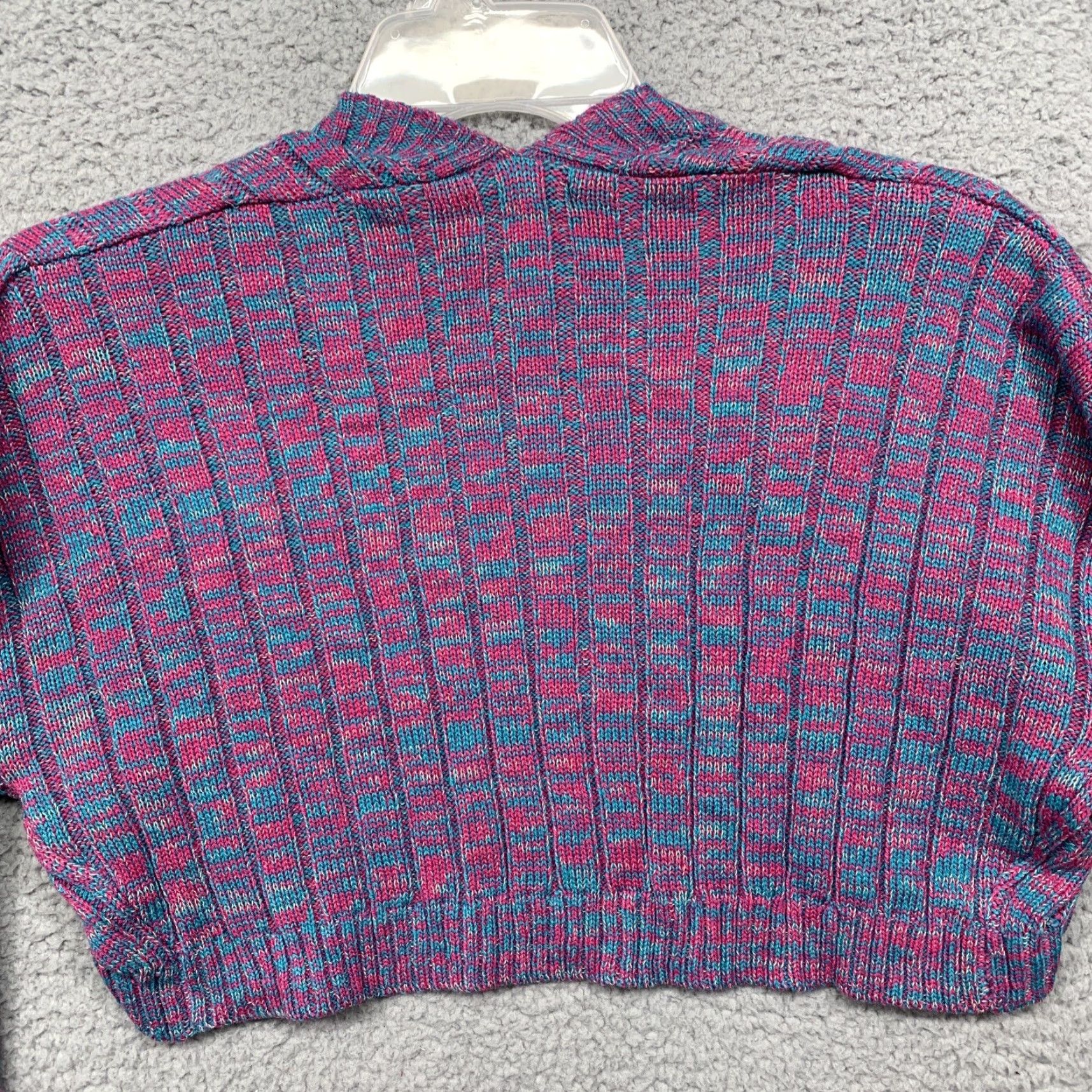Vintage VINTAGE? No, not vintage. Wild Fable Cropped Sweater Women’s S Pink Turquoise White Open Front NWT Size S / US 4 / IT 40 - 5 Thumbnail