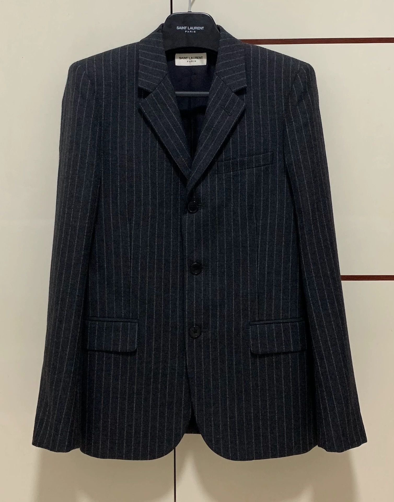 Saint Laurent Paris Saint Laurent SLP 13FW 3-btn stripe blazer 44 MINT Size 44R - 1 Thumbnail