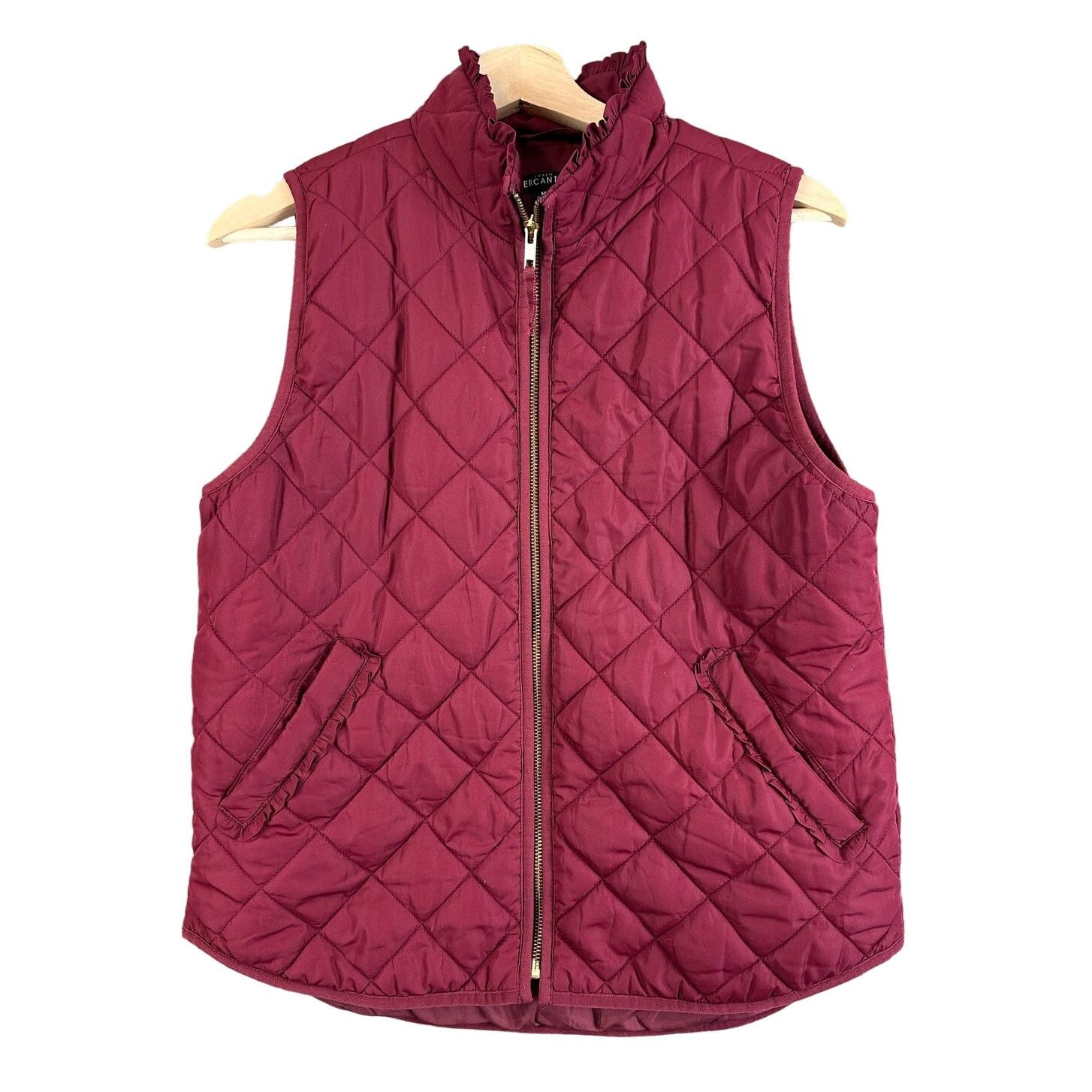 J.Crew J. Crew Mercantile Quilted Ruffle Trim Puffer Vest M Size M / US 6-8 / IT 42-44 - 1 Thumbnail