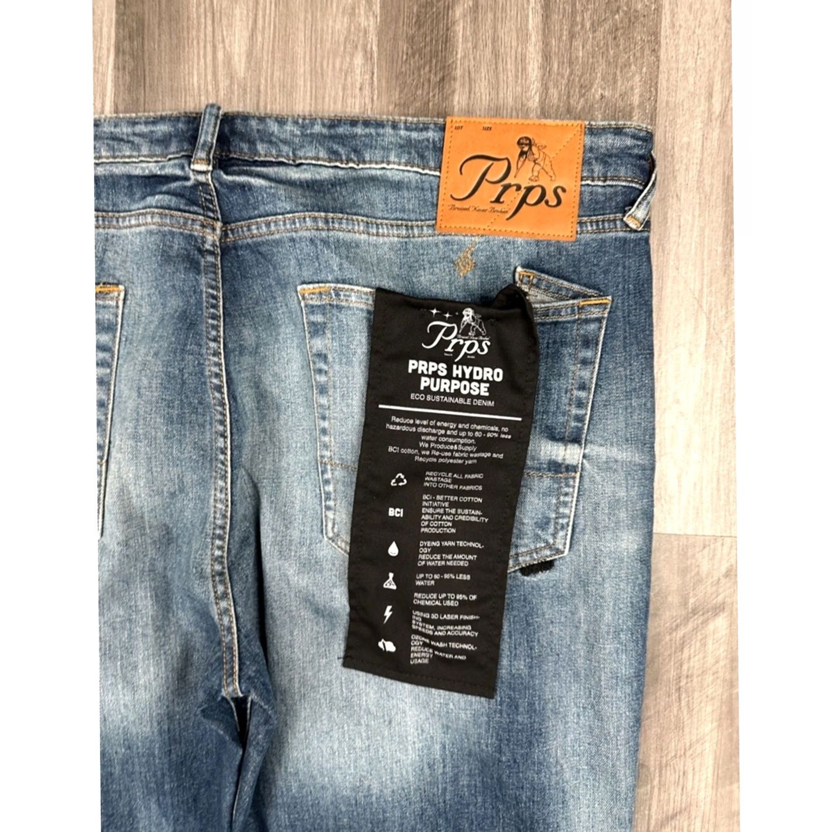 Prps PRPS Jeans Skinny Hydro Purpose Windsor Fit 42 Men Blue Denim Inseam 34 NWT P2 Stretch" Size US 42 / EU 58 - 4 Thumbnail