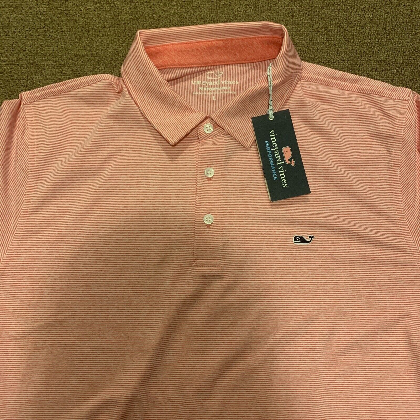 Vineyard Vines Vineyard Vines Polo Shirt Mens Large Performance Red Striped Size US L / EU 52-54 / 3 - 2 Thumbnail