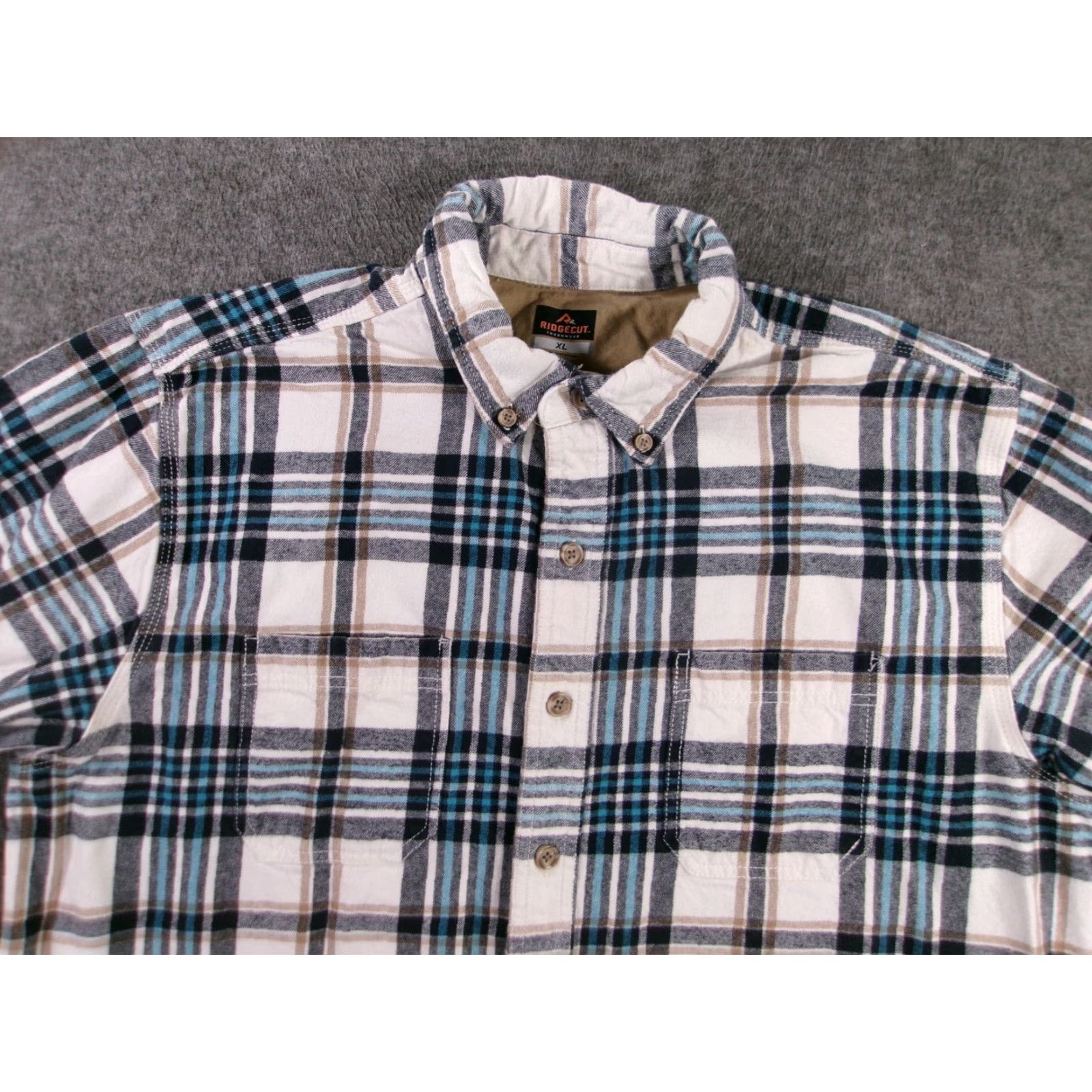 Vintage VINTAGE Ridgecut Flannel Shirt Men XL White Plaid Outdoor Workwear Button-Up Long Sleeve Casual Size US XL / EU 56 / 4 - 2 Thumbnail
