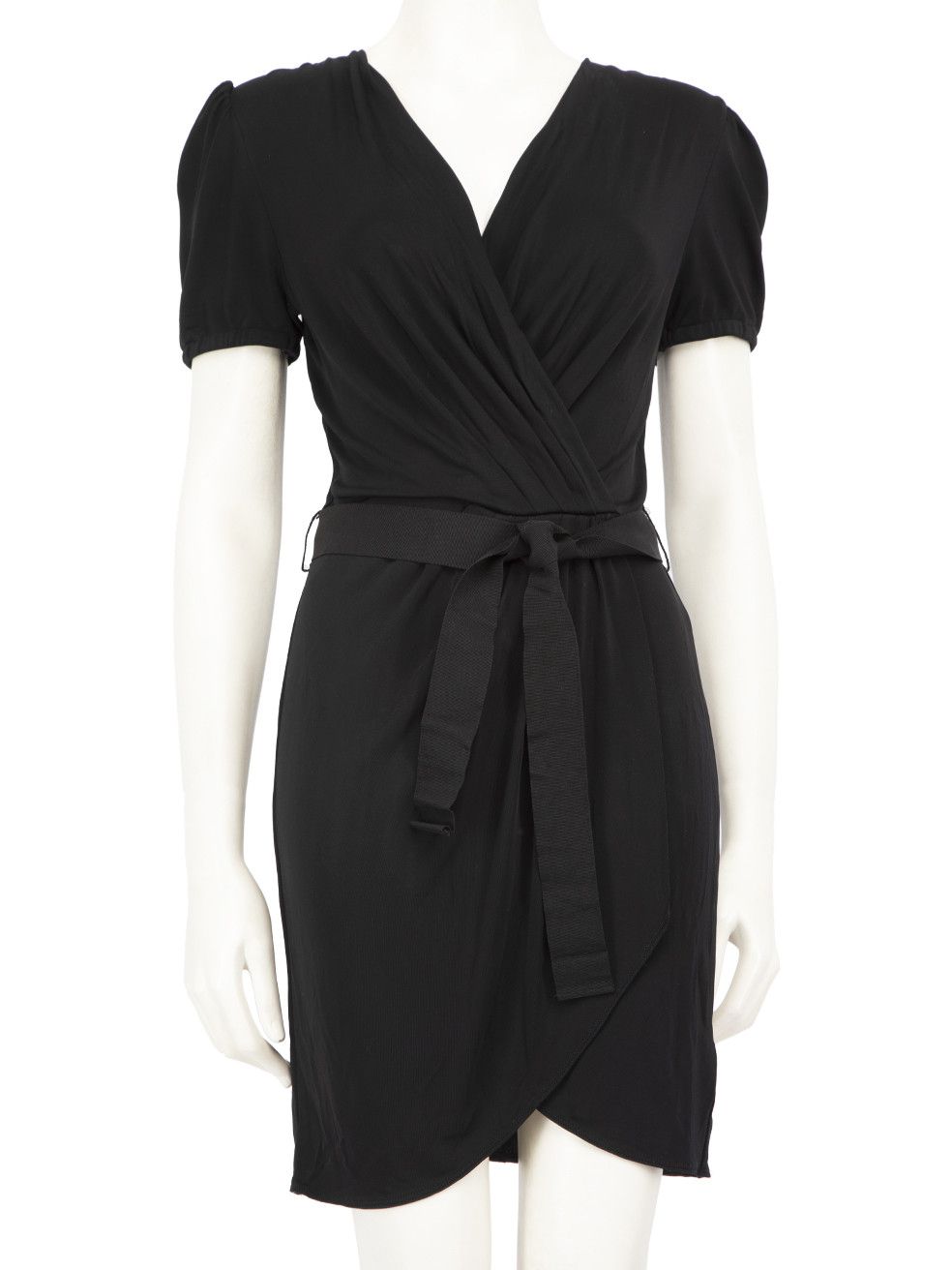 Dolce & Gabbana Black V Neck Belted Mini Dress Size M / US 6-8 / IT 42-44 - 1 Thumbnail