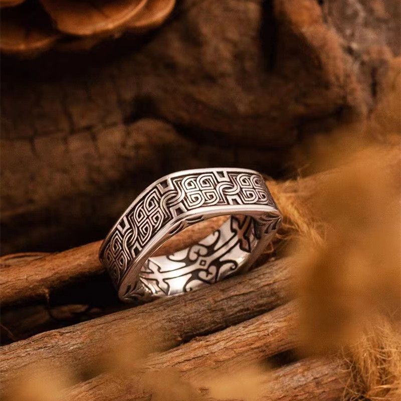 Jewelry × Vintage SIZE 10 Irish Crazy Celtic Knot Square Vintage Ring Size ONE SIZE - 3 Thumbnail