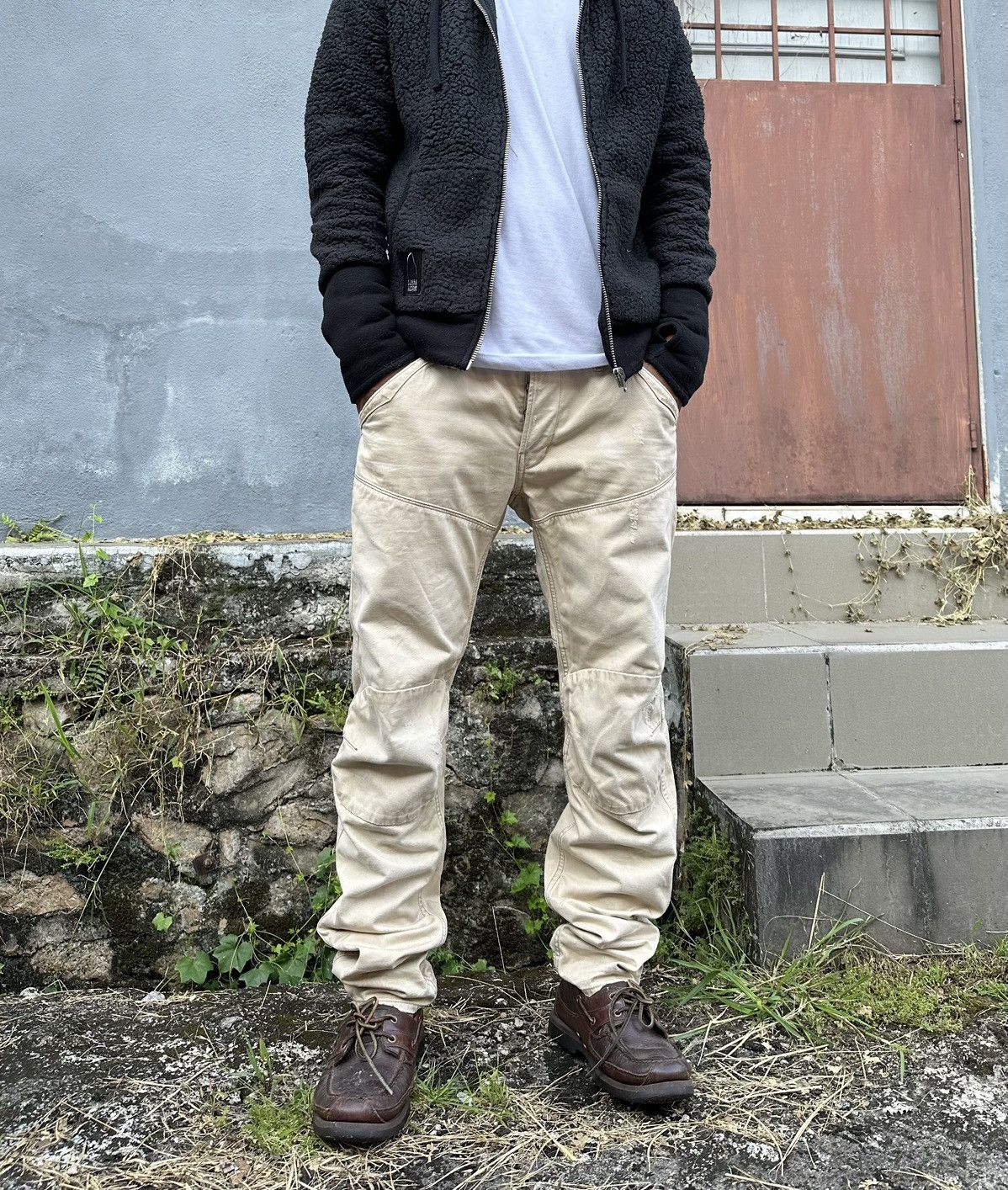 G-Star 👹Vintage G-Star Raw THRASHED Straight Cut Jeans Size US 34 / EU 50 - 1 Thumbnail
