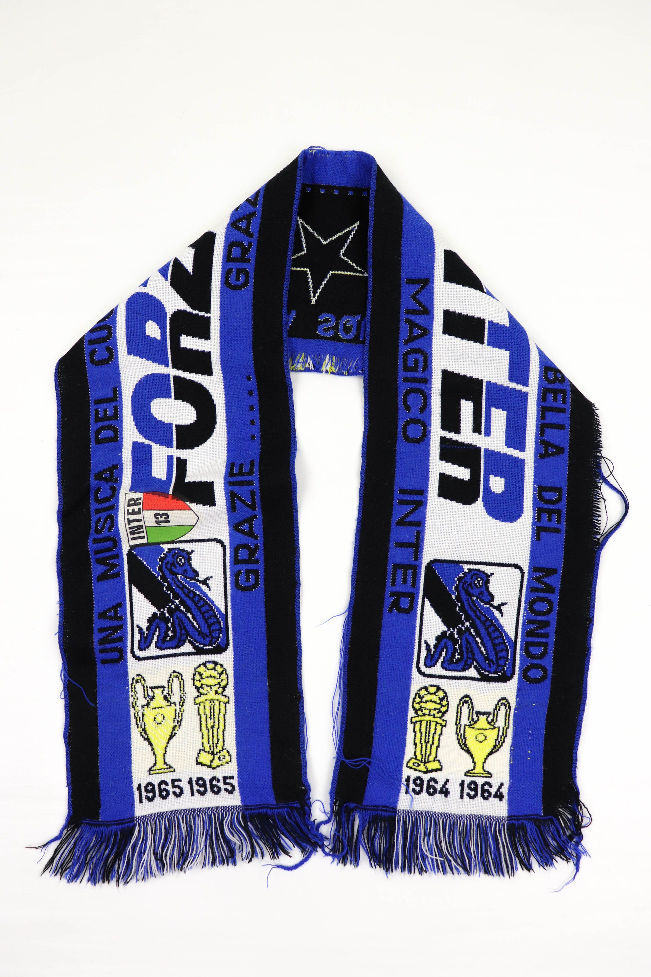 Vintage Vintage Forza Inter Blue Distressed Soccer Football Scarf Size ONE SIZE - 2 Thumbnail