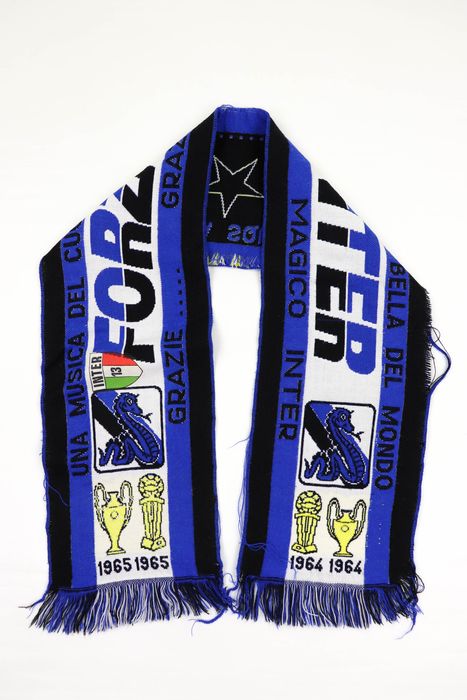 Vintage Forza Inter Vintage Blue Distressed Soccer Football Scarf