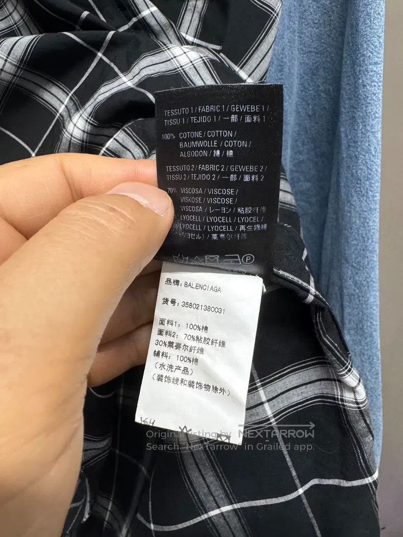 Balenciaga Balenciaga Denim Patchwork Hooded Shirt Size XS / US 0-2 / IT 36-38 - 8 Thumbnail