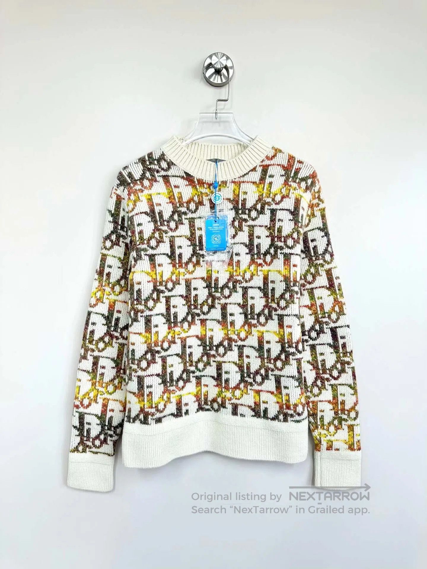 Dior Dior Yellow Colorful Full Print Logo Knit Sweater| Size XS / US 0-2 / IT 36-38 - 1 Thumbnail