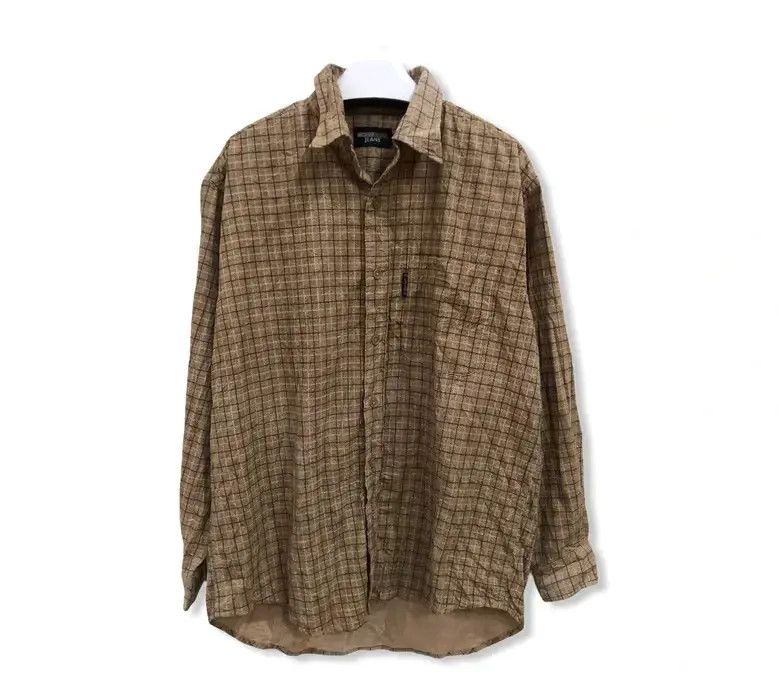 Japanese Brand × Michiko Koshino × Michiko Koshino London Michiko London Jeans Plaid Tartan Flannel Shirt 👕 Size US M / EU 48-50 / 2 - 1 Thumbnail