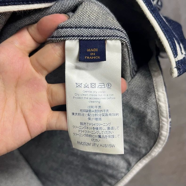 Louis Vuitton Louis Vuitton Blue wheat-ear print denim classic short sle Size US S / EU 44-46 / 1 - 3 Thumbnail