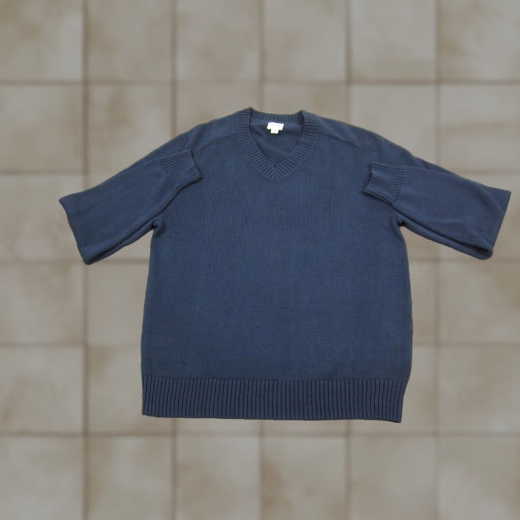J.Crew J Crew Sweater Mens M Blue V-Neck Pullover Cotton Ribbed Trim 90s Casual Size US M / EU 48-50 / 2 - 1 Thumbnail