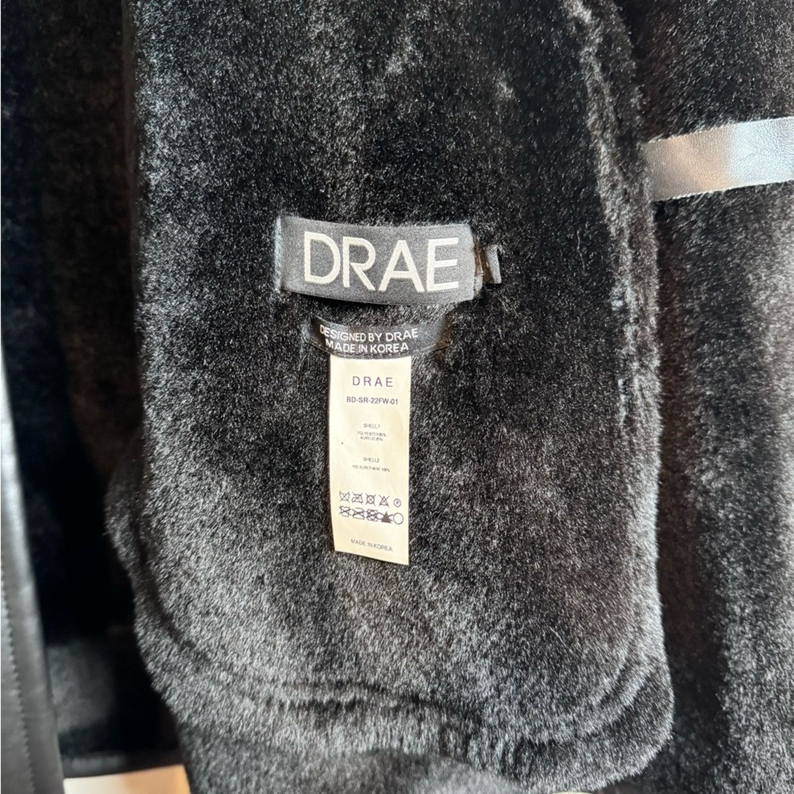 SSENSE DRAE Double-Breasted Black Faux-Leather Coat - Size 36 Size S / US 4 / IT 40 - 8 Thumbnail
