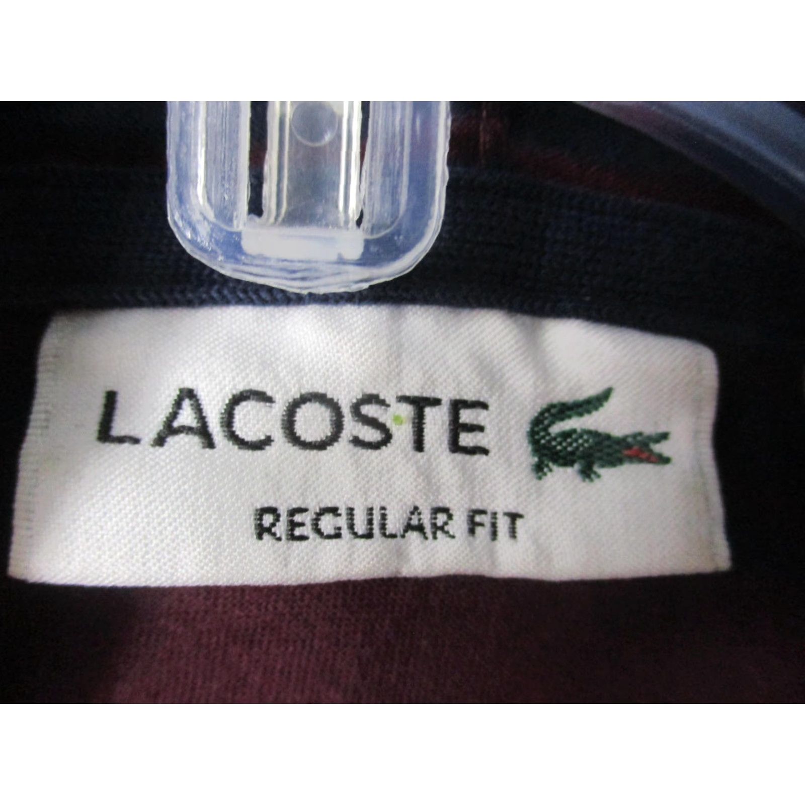 Lacoste Lacoste Hoodie Mens XL Burgundy Striped Pullover Regular Fit Hoodie Long Sleeve with Logo, Striped, Cotton, Lightweight, All Seasons, Red/Blue, Mens Size US XL / EU 56 / 4 - 3 Thumbnail