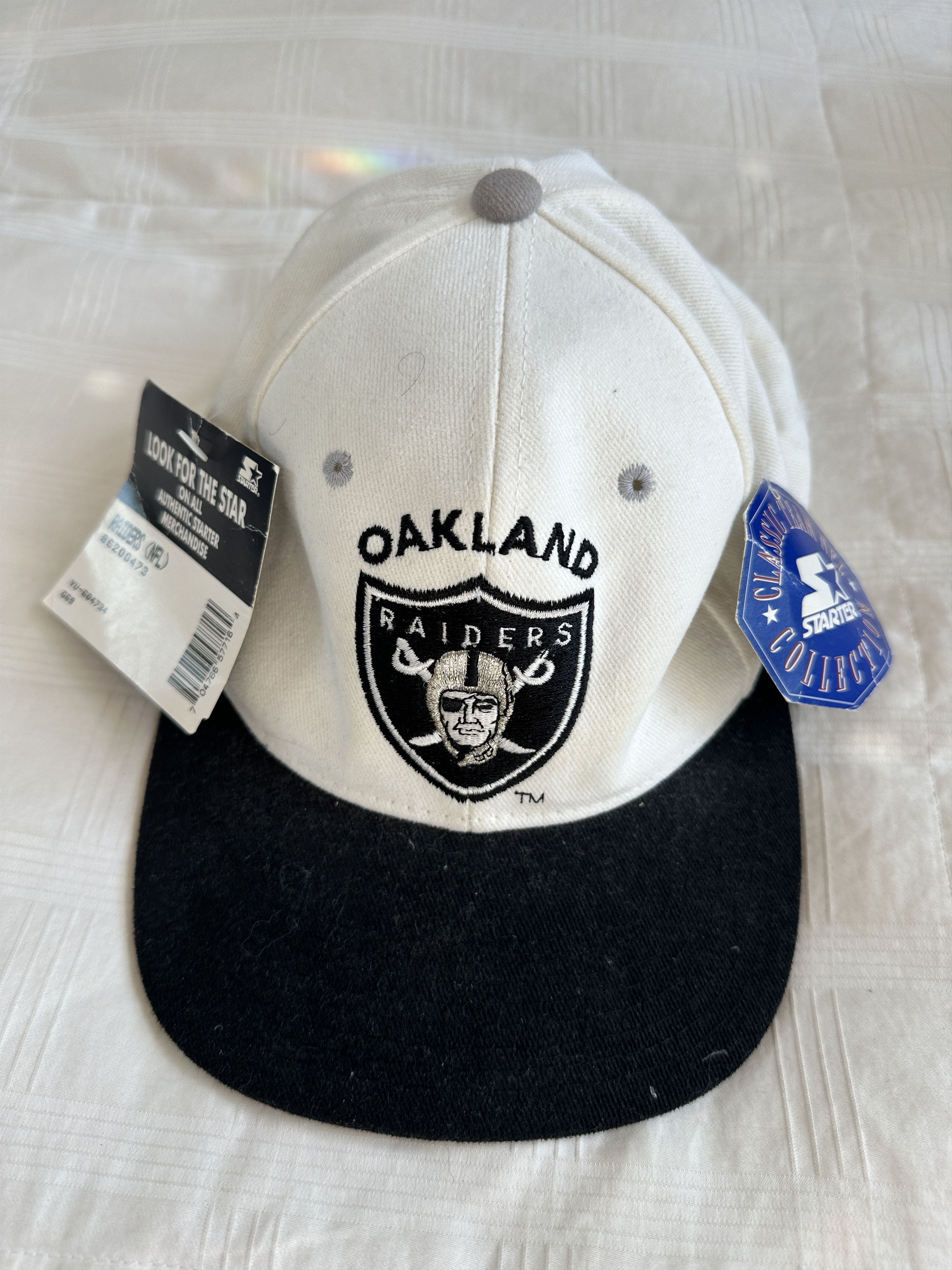 90s ヴィンテージ Raiders キャップ Starter Vintage 90s Los Angeles Raiders Black Arch Starter Hat