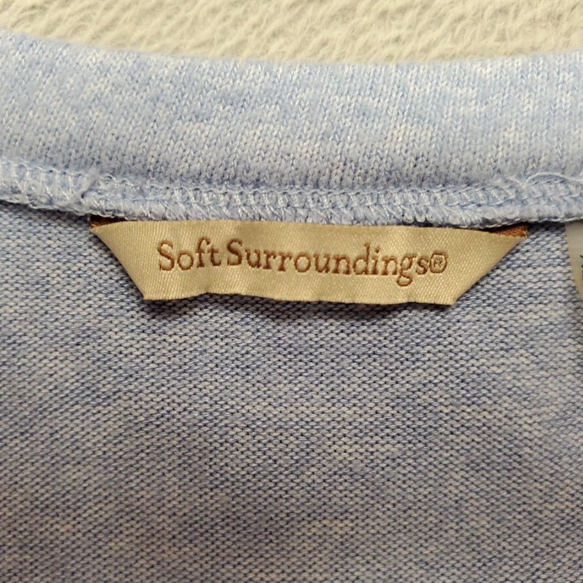 Soft Surroundings Soft Surroundings Tunic White? Blue 3/4 Sleeve V-Neck Pullover Top Womens L Blue Tunic Pullover Casual 3/4 Sleeve Womens L Size L / US 10 / IT 46 - 4 Thumbnail