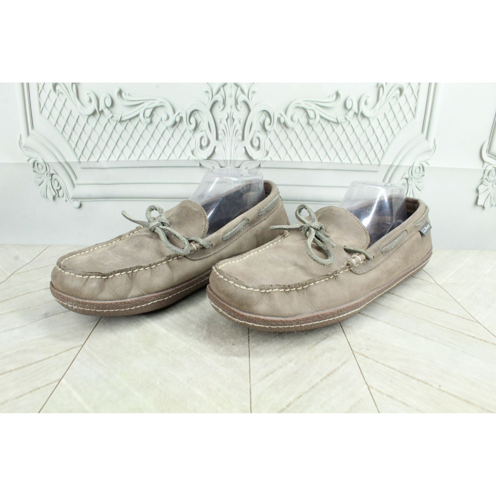 L.L. Bean × Leather LL Bean Mens Flannel-Lined Comfort Handsewn Slippers Size US 10 / EU 43 - 2 Thumbnail