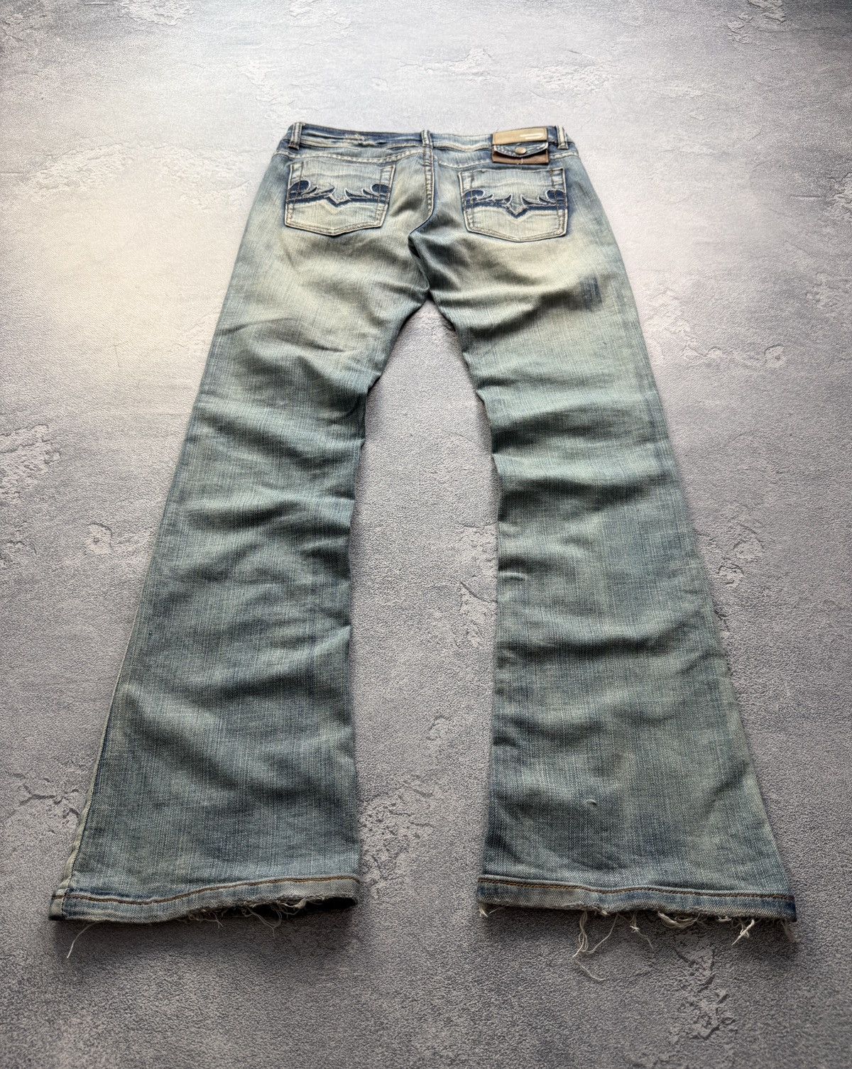 Vintage Diesel Jeans Flared Wide Japanese Y2K Faded Distress