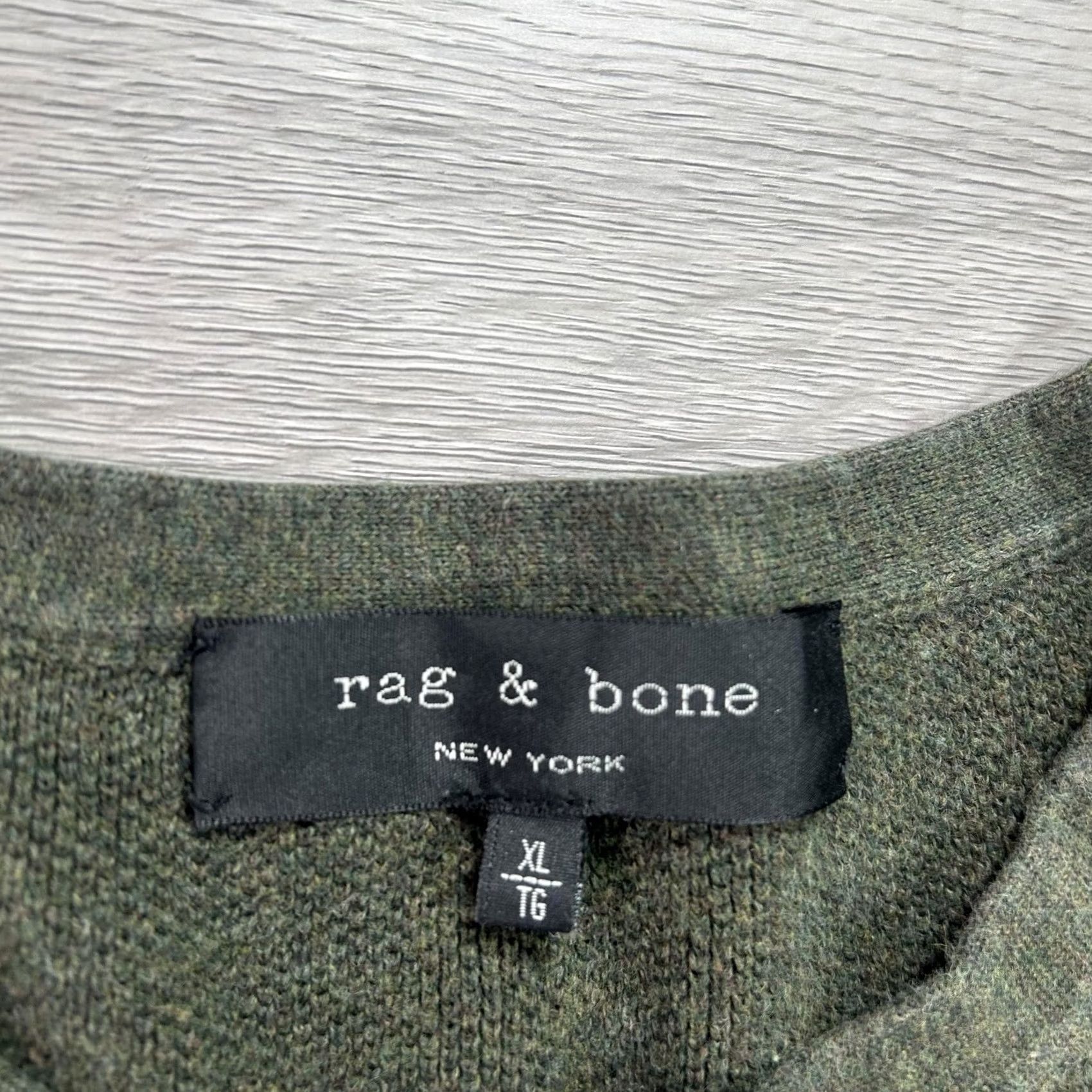 Rag & Bone Rag & Bone Sweater Mens XL Green Cotton Henley Knit Pullover Long Sleeve Size US XL / EU 56 / 4 - 4 Thumbnail